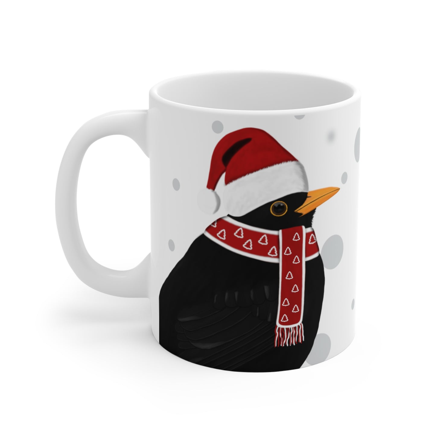 Amsel als Weihnachtsmann Vogel Tasse