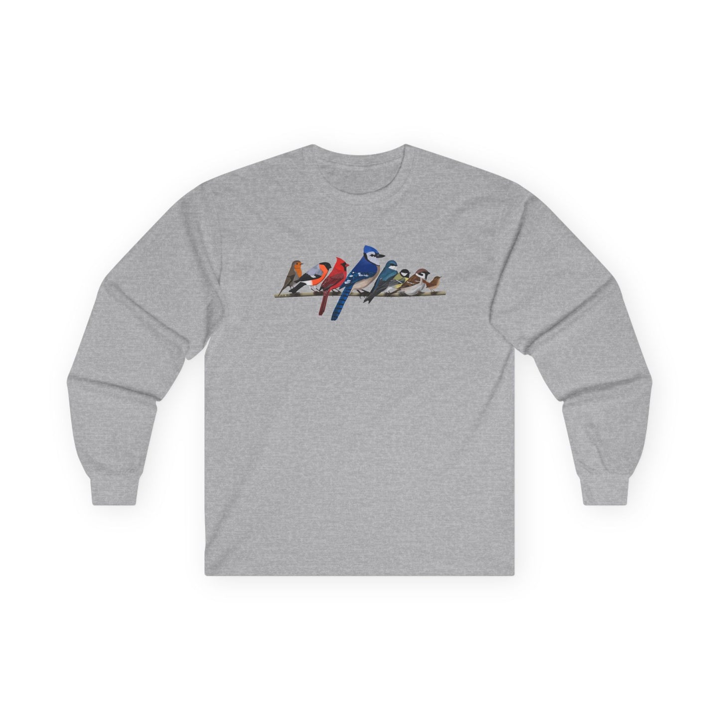 Blue Jay, Cardinal and Robin Long-sleeve – Bird Graphic Tee long sleeve style