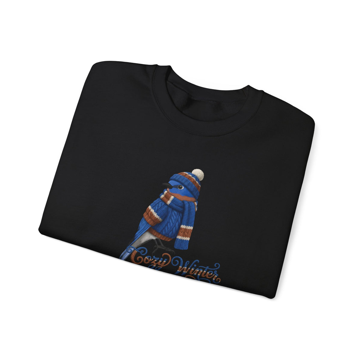 Bluebird Cozy Winter Sweatshirt | Bird Watcher Crewneck | Unisex Songbirds Wearing Knit Gift for Bird Lovers