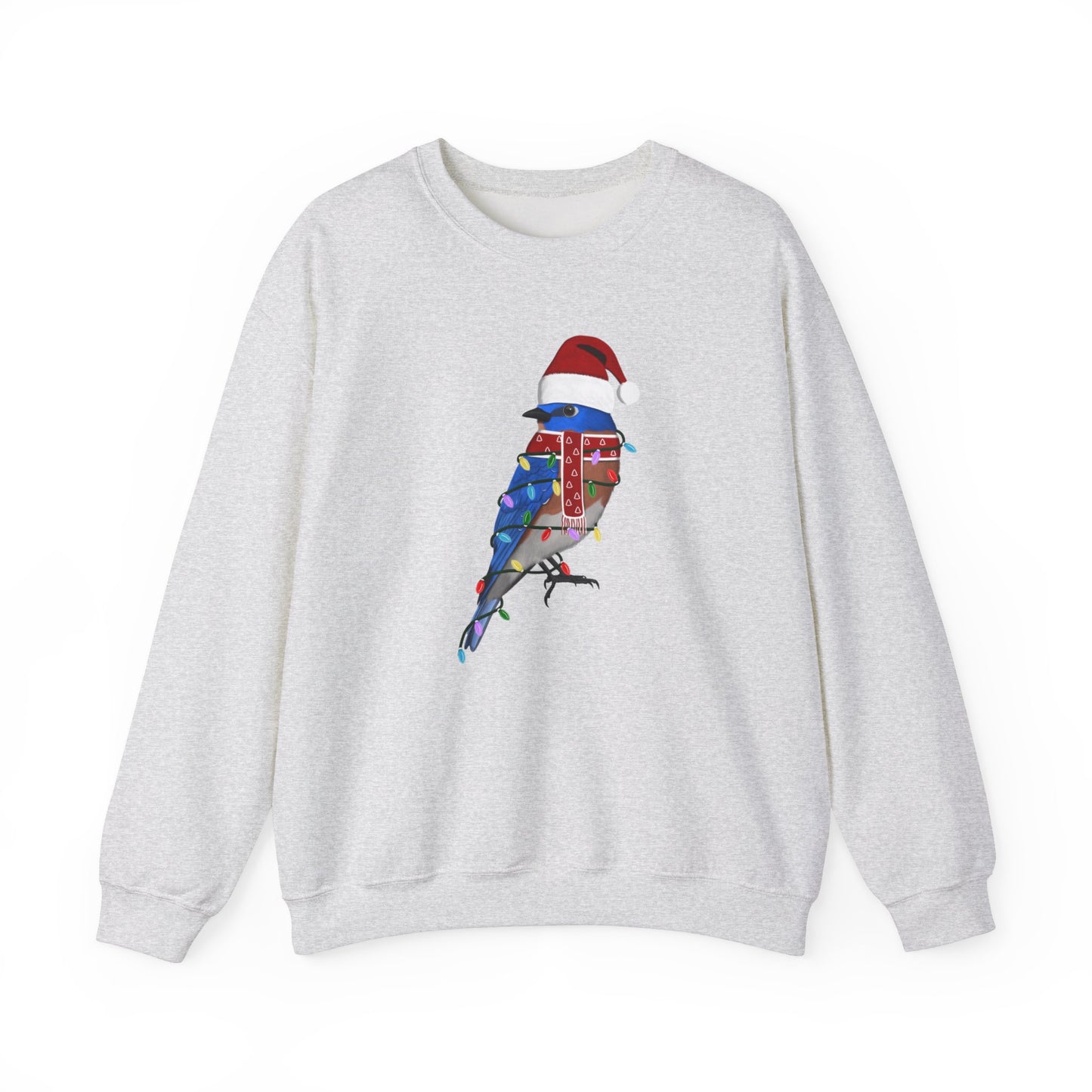 Bluebird with Fairy Lights Santa Claus Christmas Bird Sweatshirt