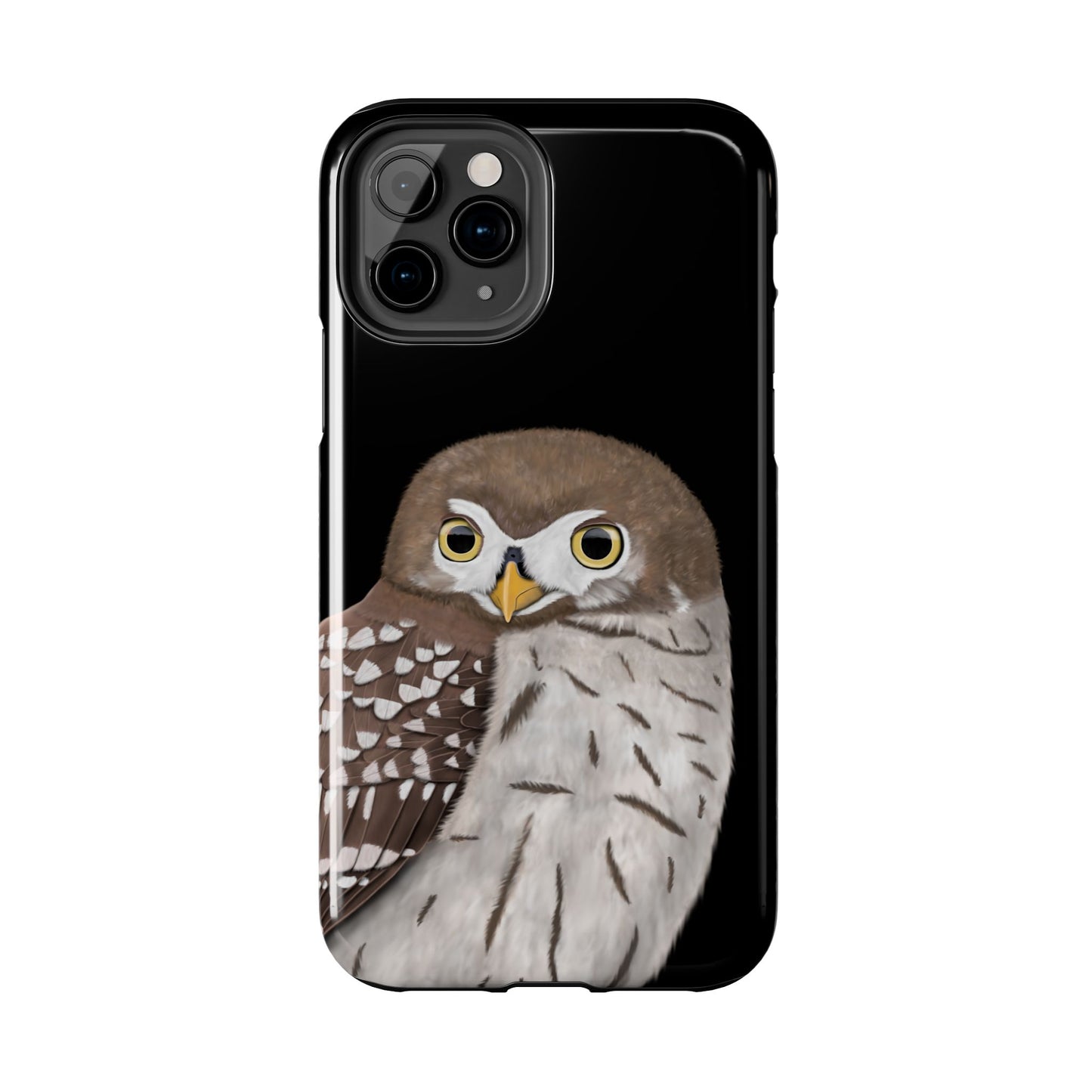 Owl Bird Art Tough Phone Case Black