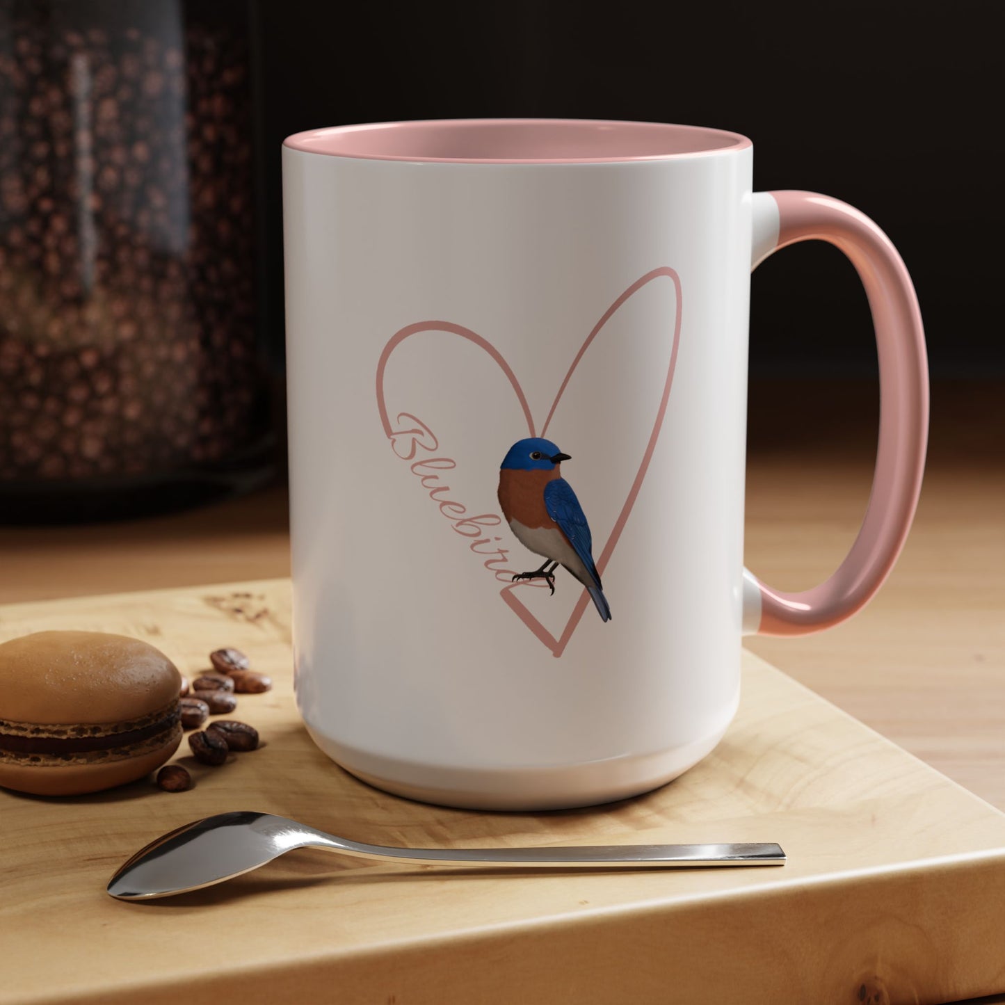 Bluebird Mug Bird with Heart for Bird Lovers