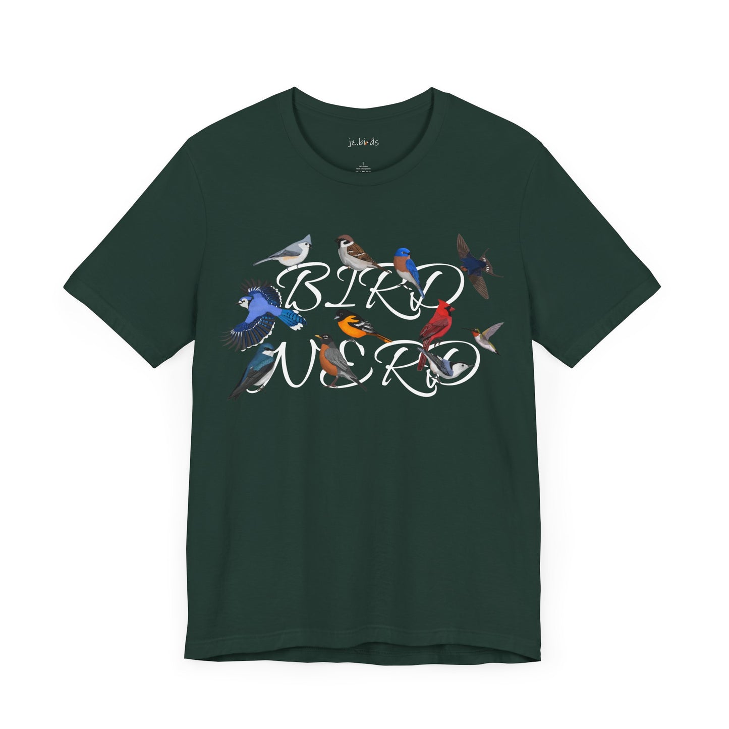 Bird Nerd Blue Jay Cardinal Robin Hummingbird Oriole Birdwatcher T-Shirt