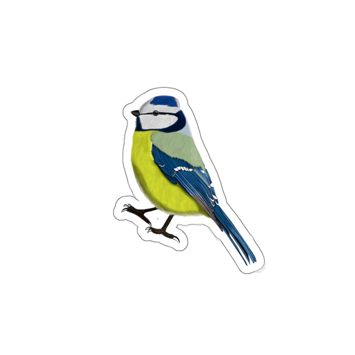 Blue Titmouse Bird Kiss-Cut Sticker