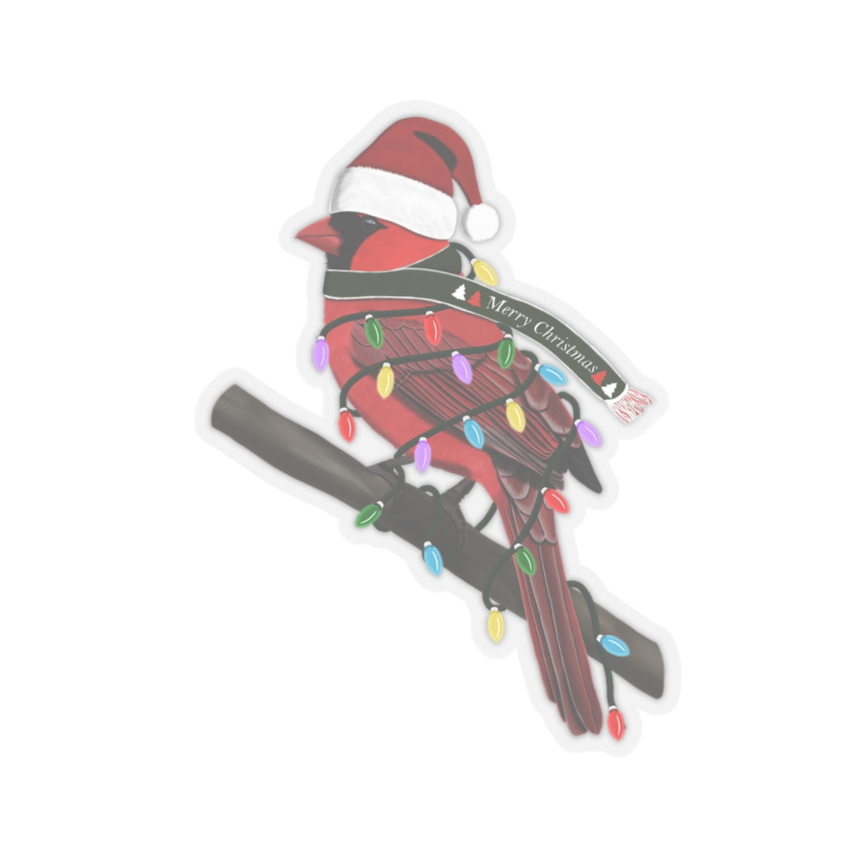 Cardinal Paper products – christmas, bird sticker