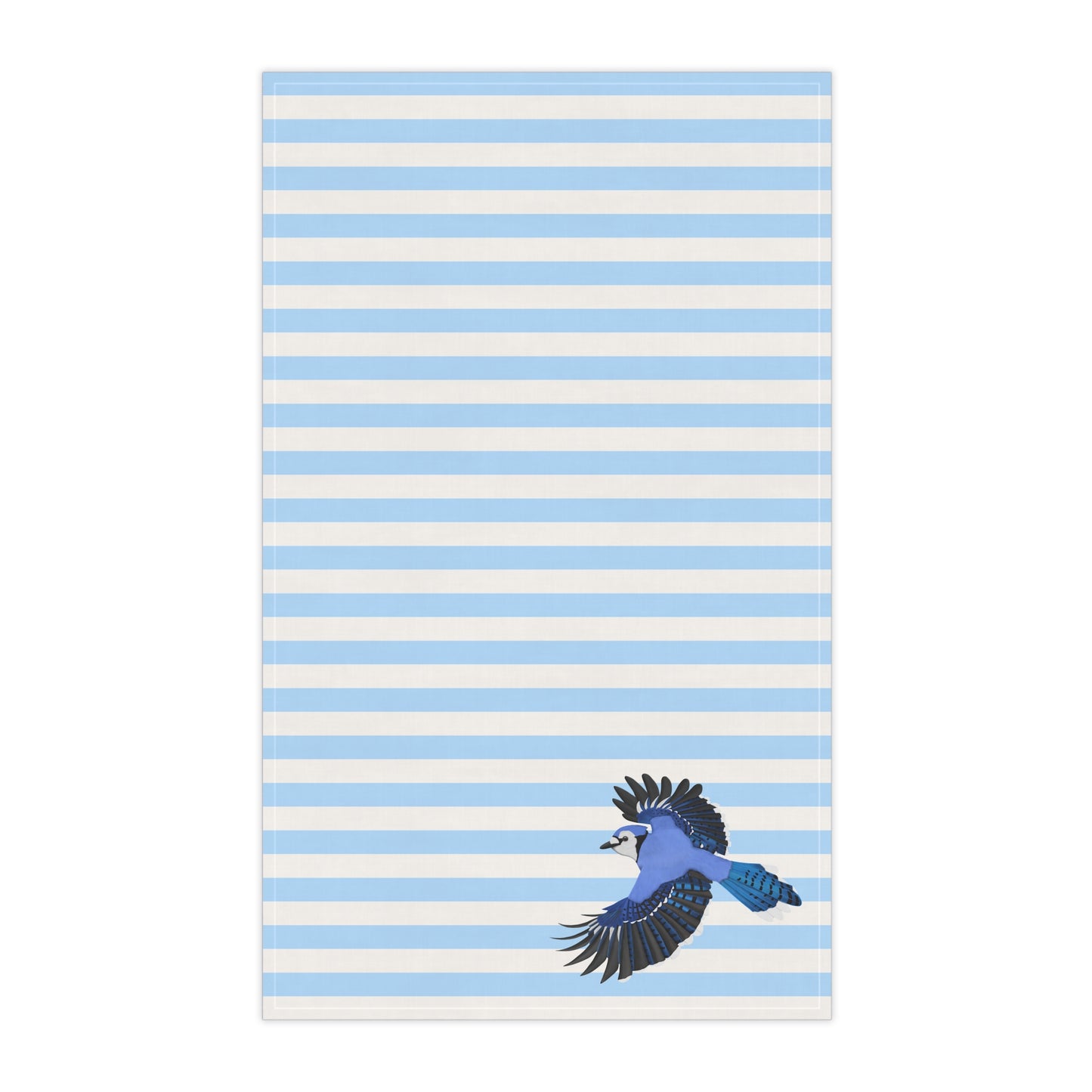 Blue Jay Bird Art Kitchen Towel Blue White 18" × 30"