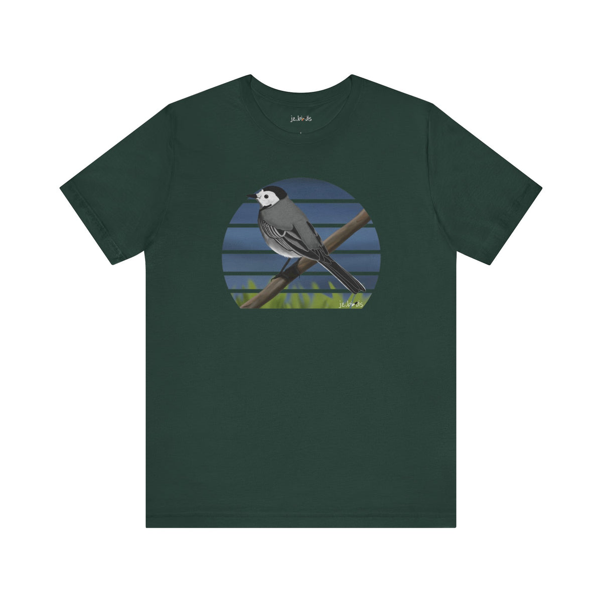 White Wagtail Birdwatcher Bird T-Shirt – Cotton and Crew neck style