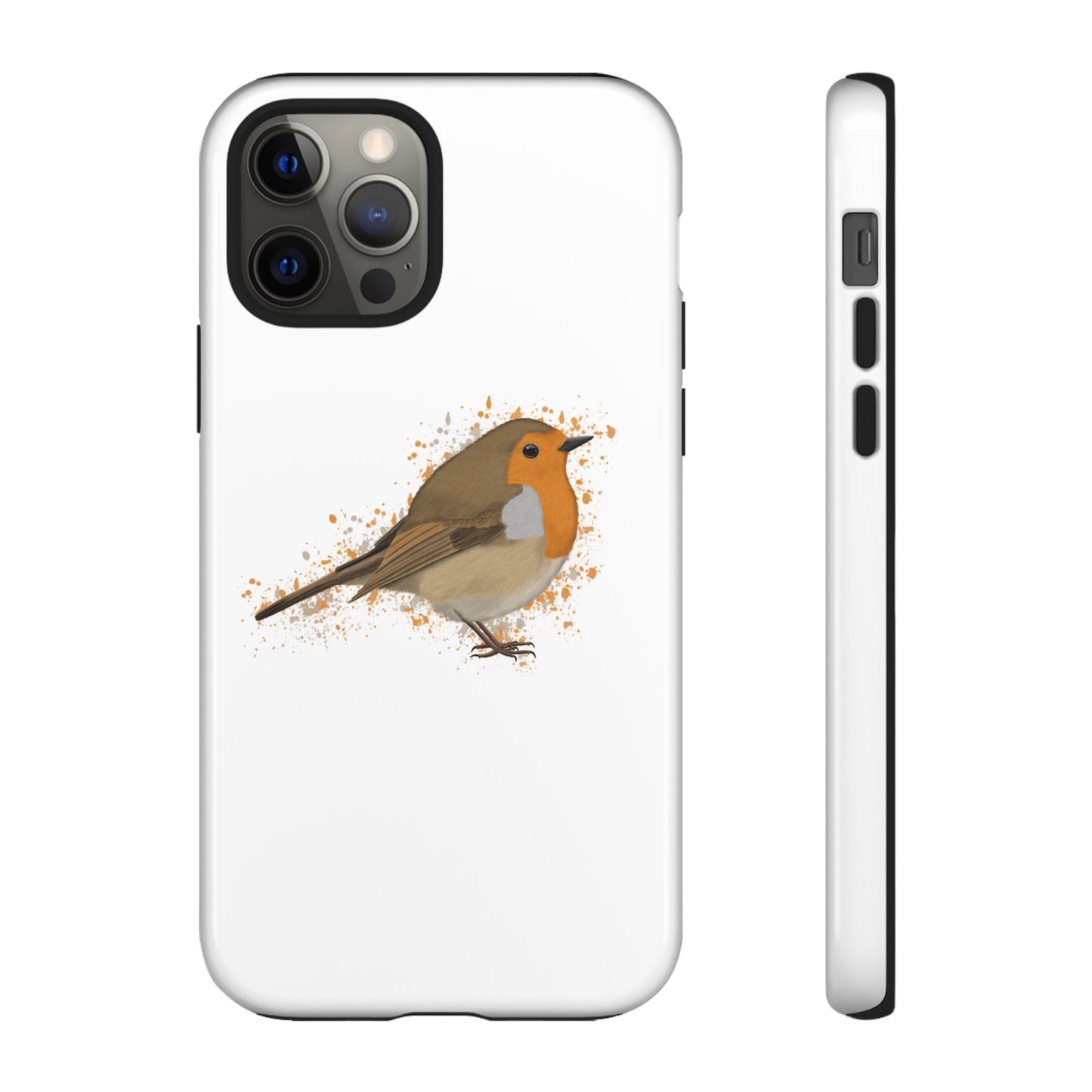 Rotkehlchen Vogel iPhone & Google Pixel Vogelmotiv Handyhülle Weiß