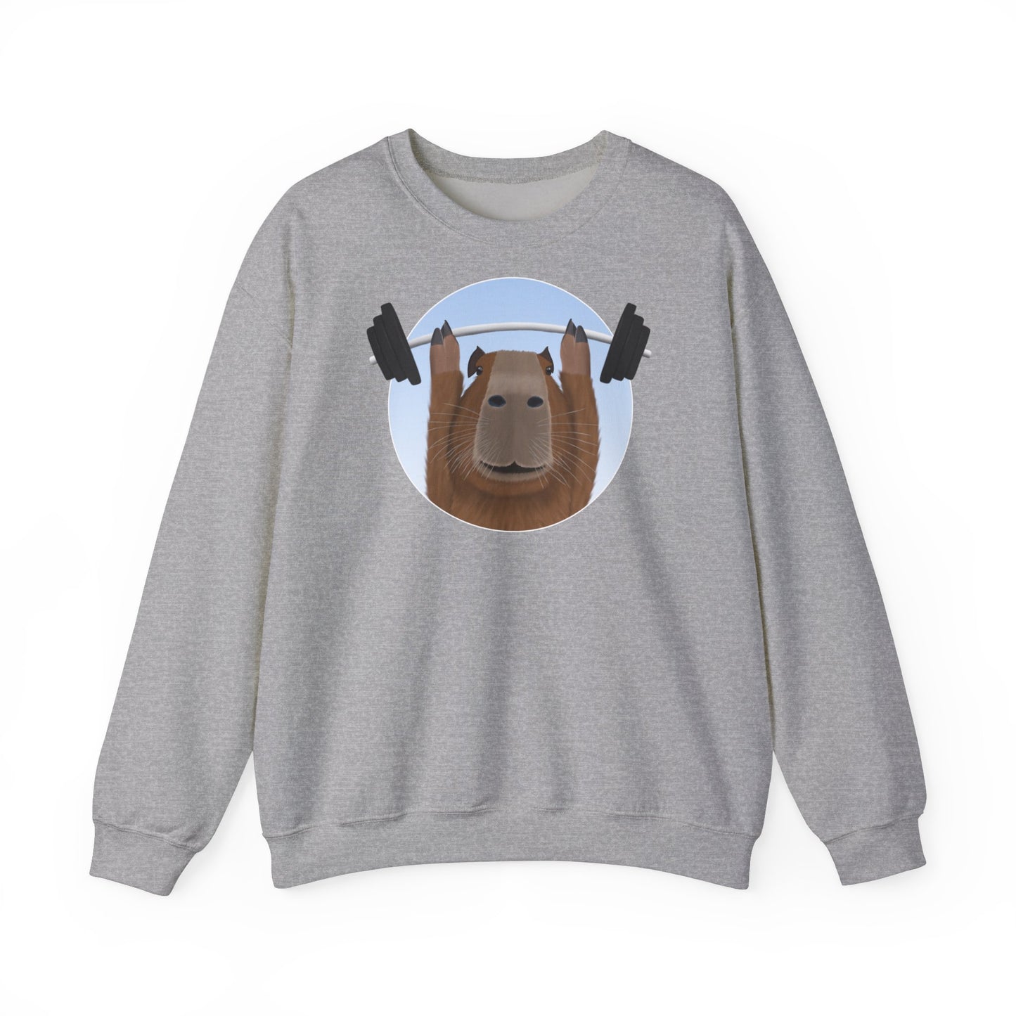 Capybara mit Hantel Lustiges Gym Workout Sweatshirt