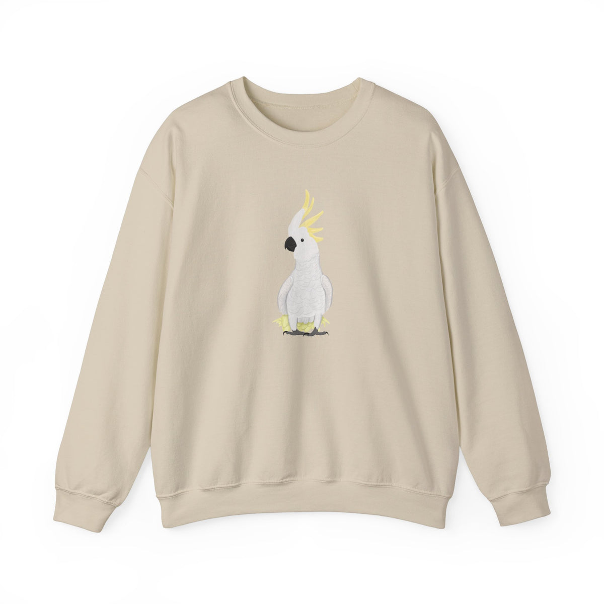 Cockatoo Sweatshirt on Crew neck background