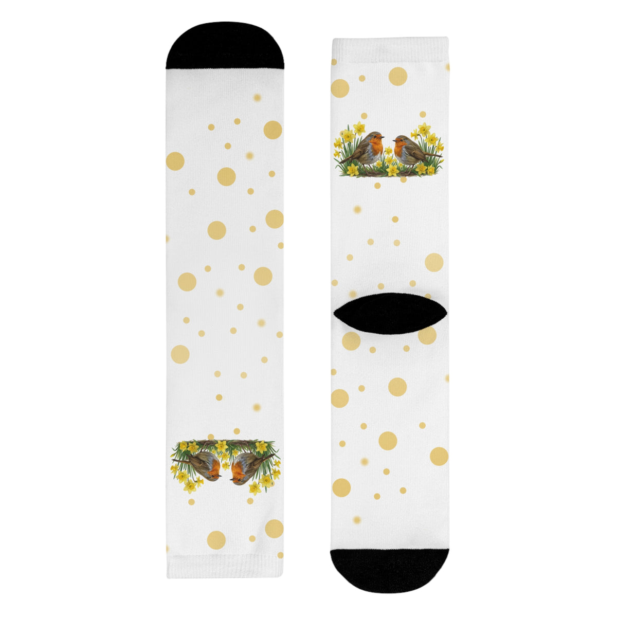 Rotkehlchen Socken – Vogel – Vögel in Osterglocken Geschenk für Vogelfreunde