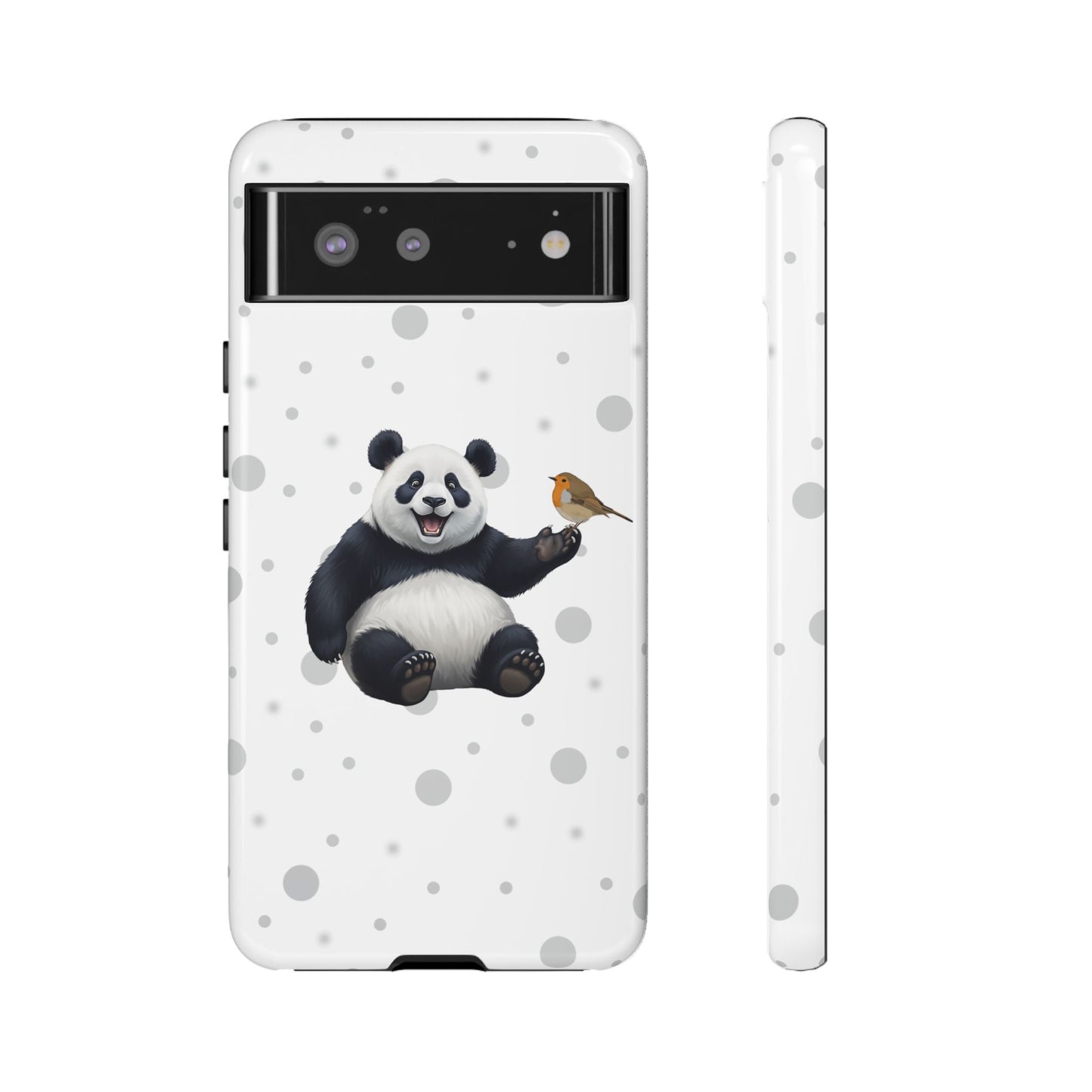 Rotkehlchen mit Panda iPhone & Google Pixel Tiermotiv Handyhülle - Tierisch guter Schutz