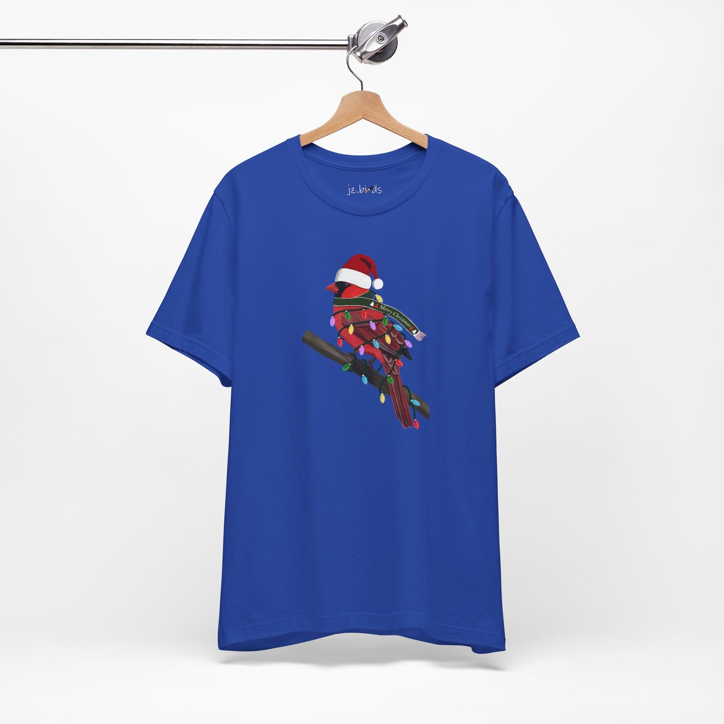 Cardinal with Fairy Lights Christmas Bird T-Shirt