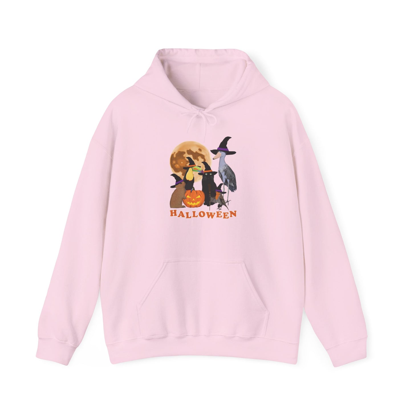 Toucan Robin Shoebill with Cat and Bunny Halloween Bird Hoodie –