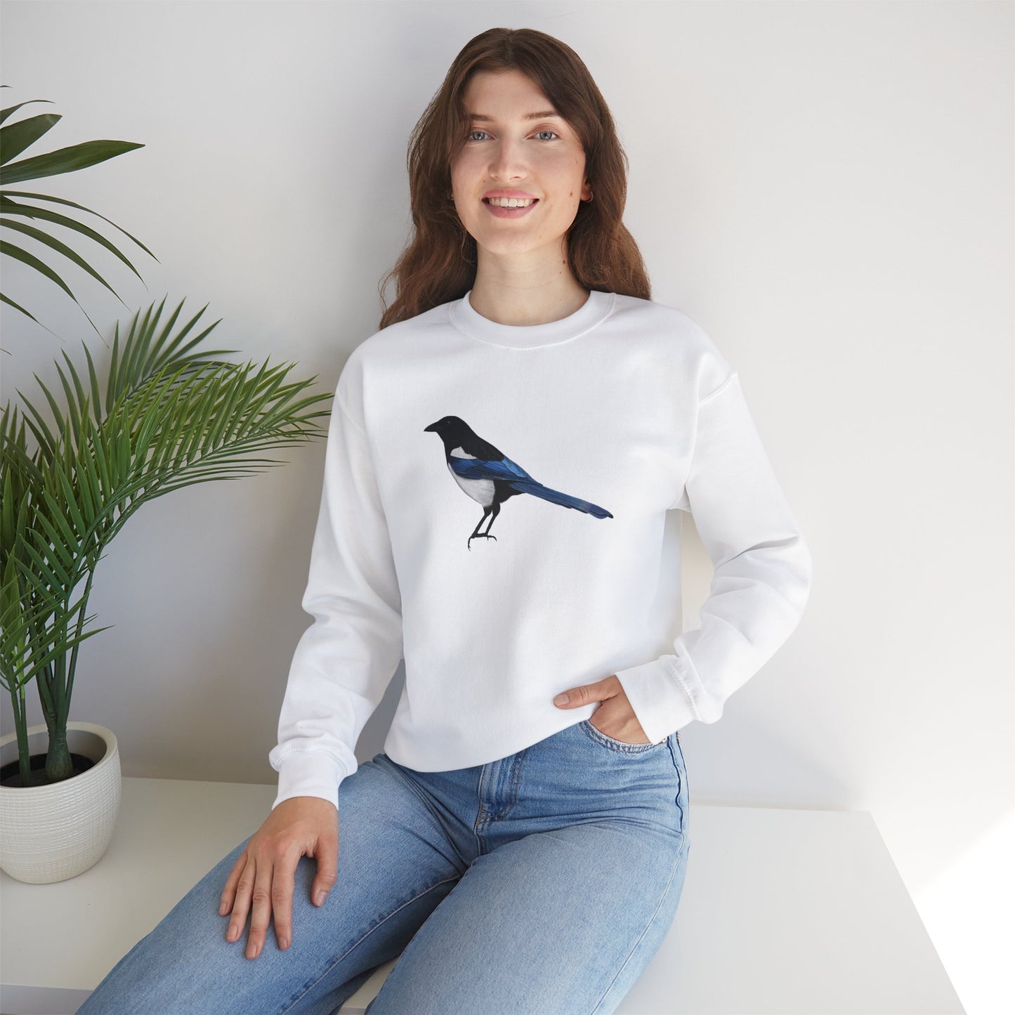 Magpie Bird Watcher Biologist Crewneck Sweatshirt