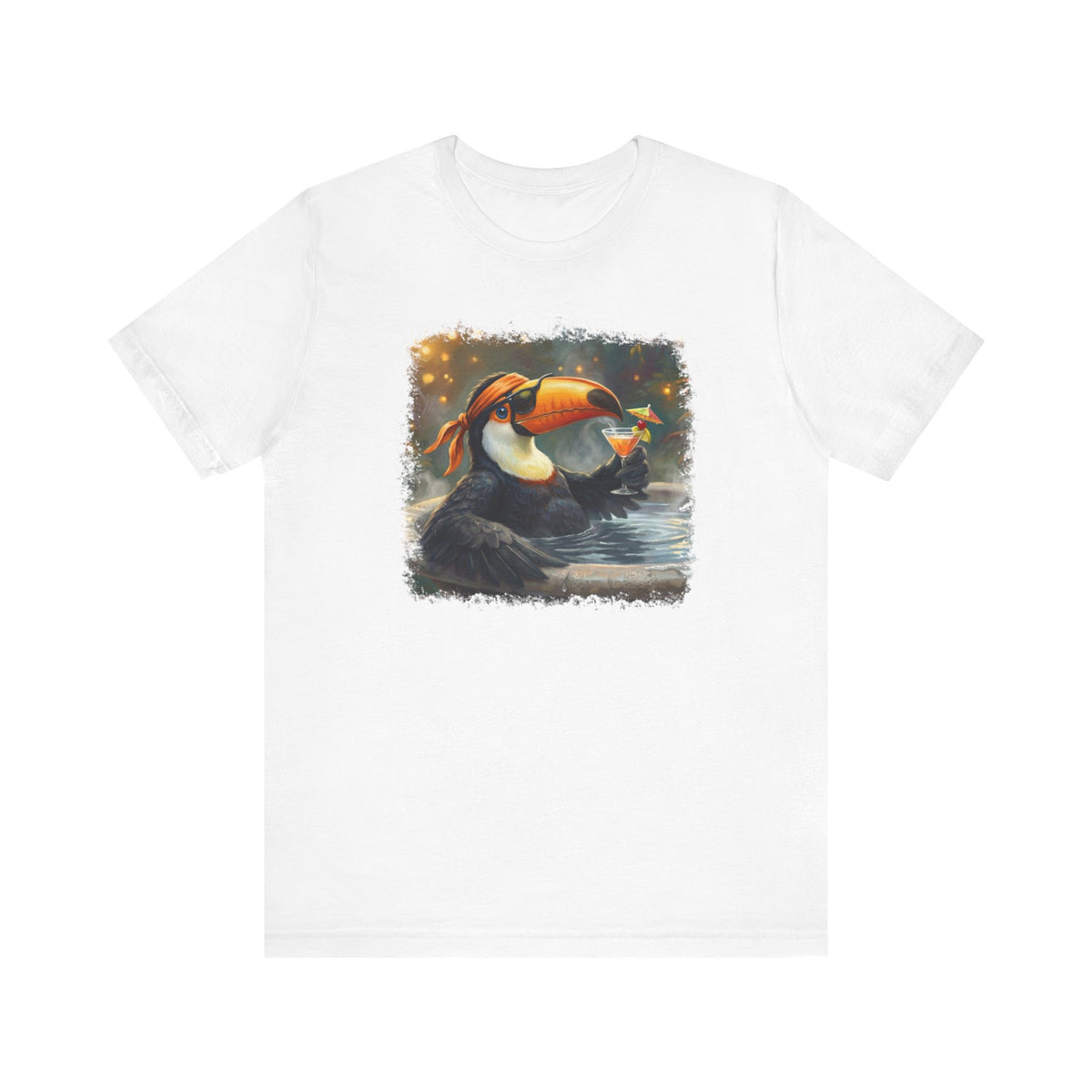 Funny Toucan T-Shirt | Bird with Sunglasses & Drink Unisex Summer Tee – lover