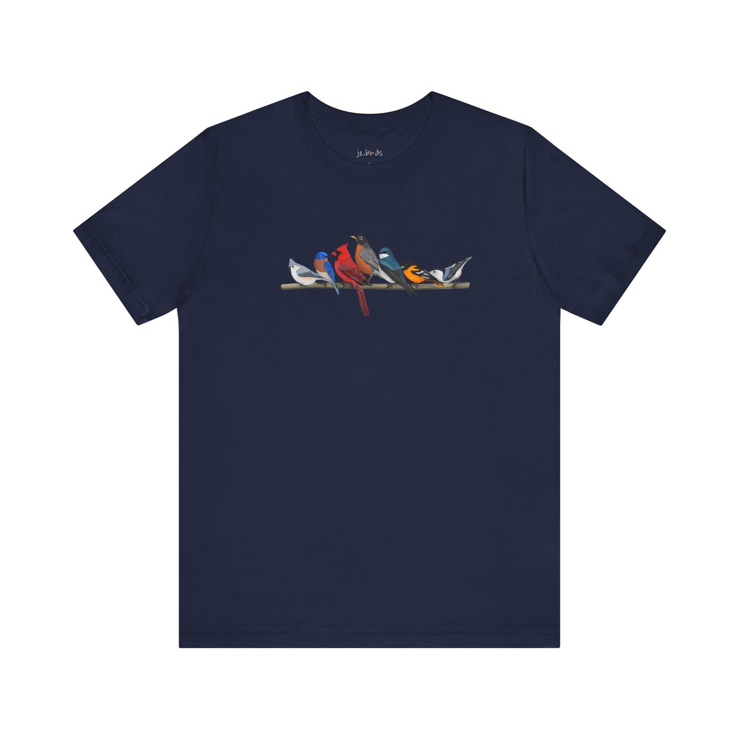 Birds on a Branch Robin Cardinal Oriole Bluebird Tree Swallow Bluebird Birding & Birdwatching T-Shirt