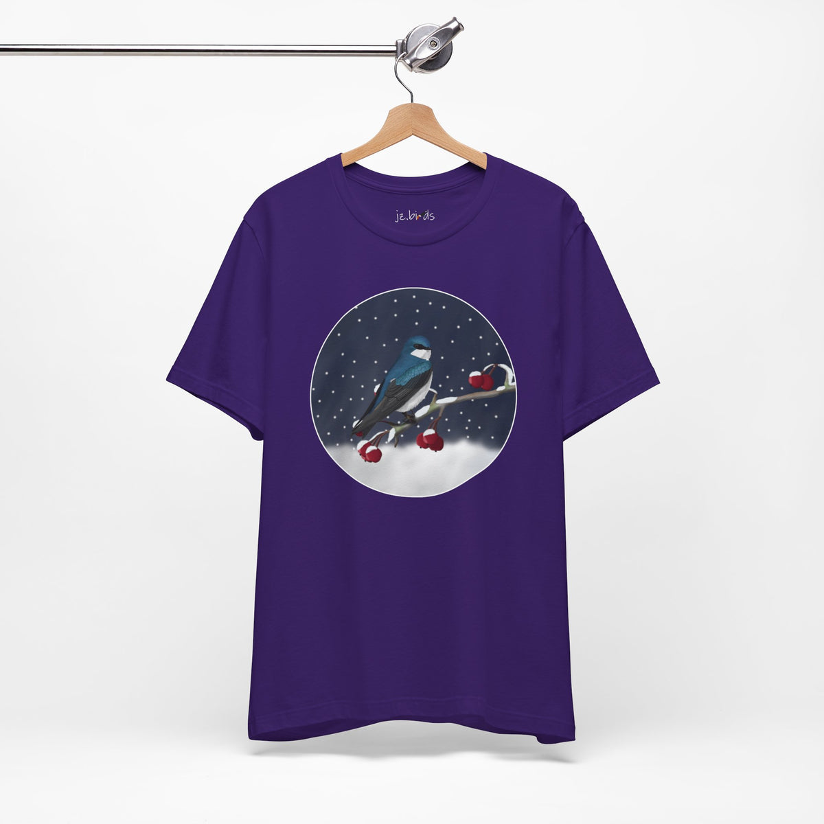 Tree Swallow on a Winter Branch Birdwatcher Christmas Bird T-Shirt