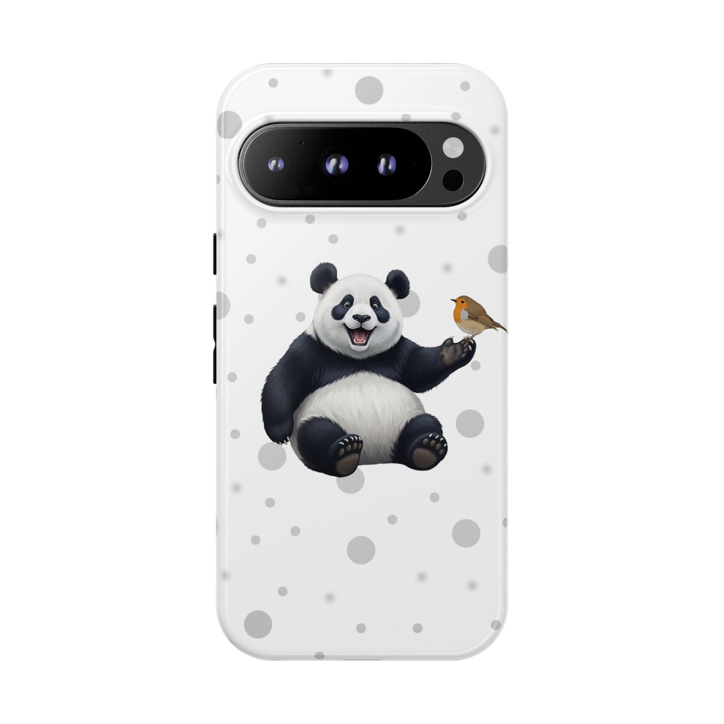 Rotkehlchen mit Panda iPhone & Google Pixel Tiermotiv Handyhülle - Tierisch guter Schutz
