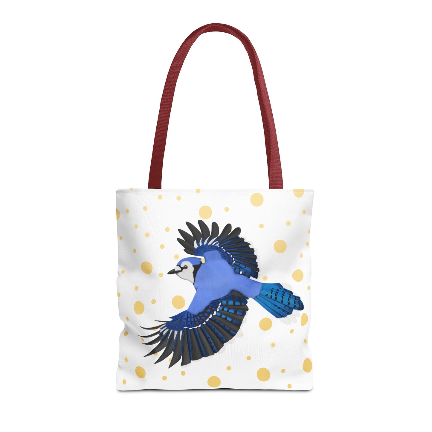 Blue Jay mit Goldenen Punkten Vogel Tragetasche 40x40cm