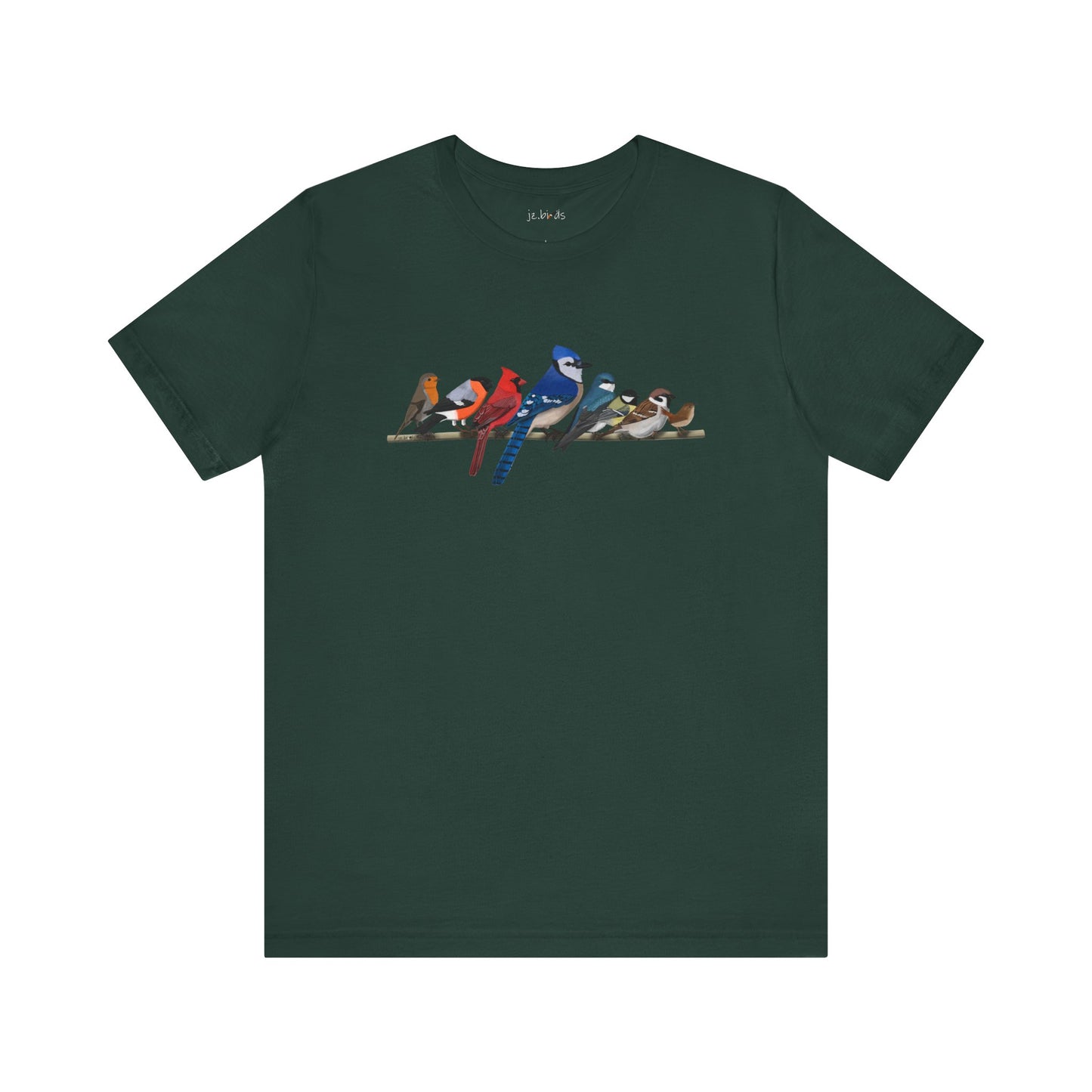 Blue Jay Cardinal Robin Garden Birds on a Branch Birding & Birdwatching Bird T-Shirt