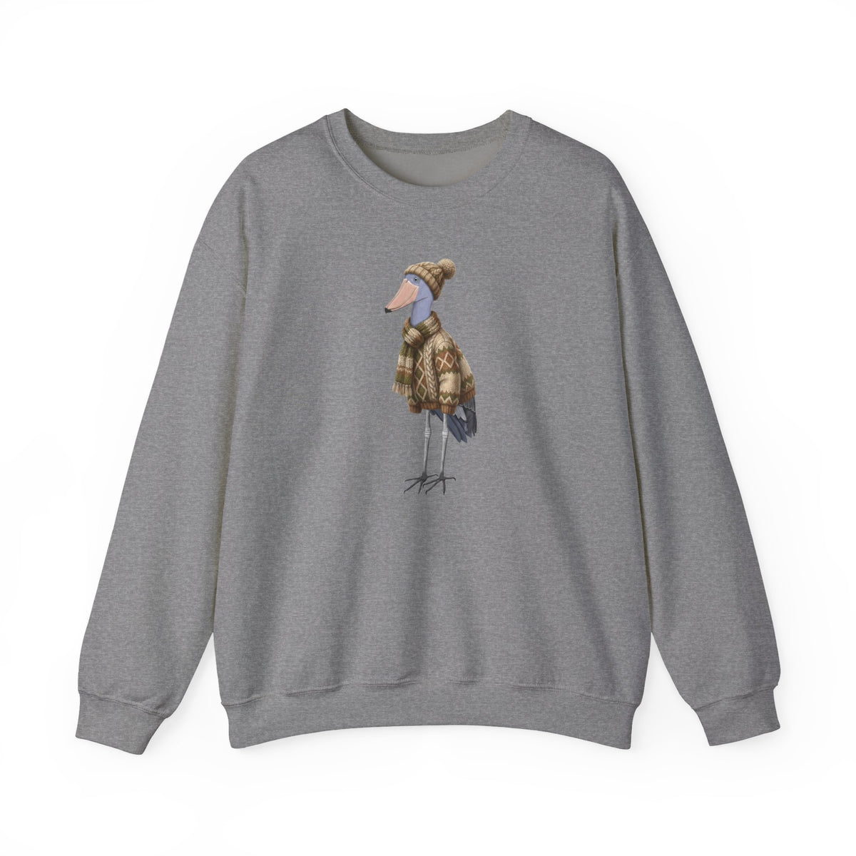 Shoebill Winter Sweatshirt | Bird Watcher Crewneck Unisex Songbirds Wearing Knit Gift for Lovers – Animal Lover Cozy