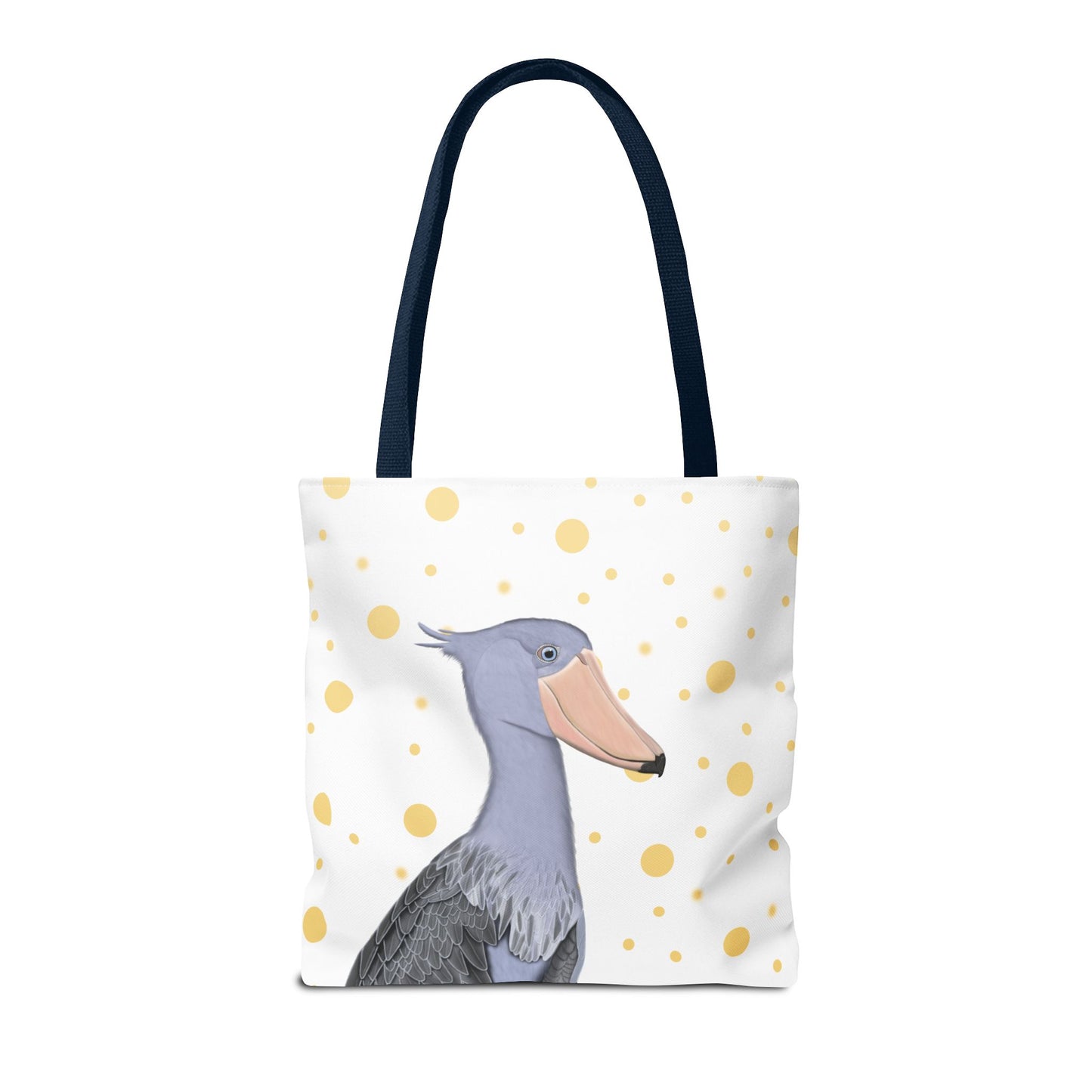 Schuhschnabel mit Goldenen Punkten Vogel Tragetasche 40x40cm