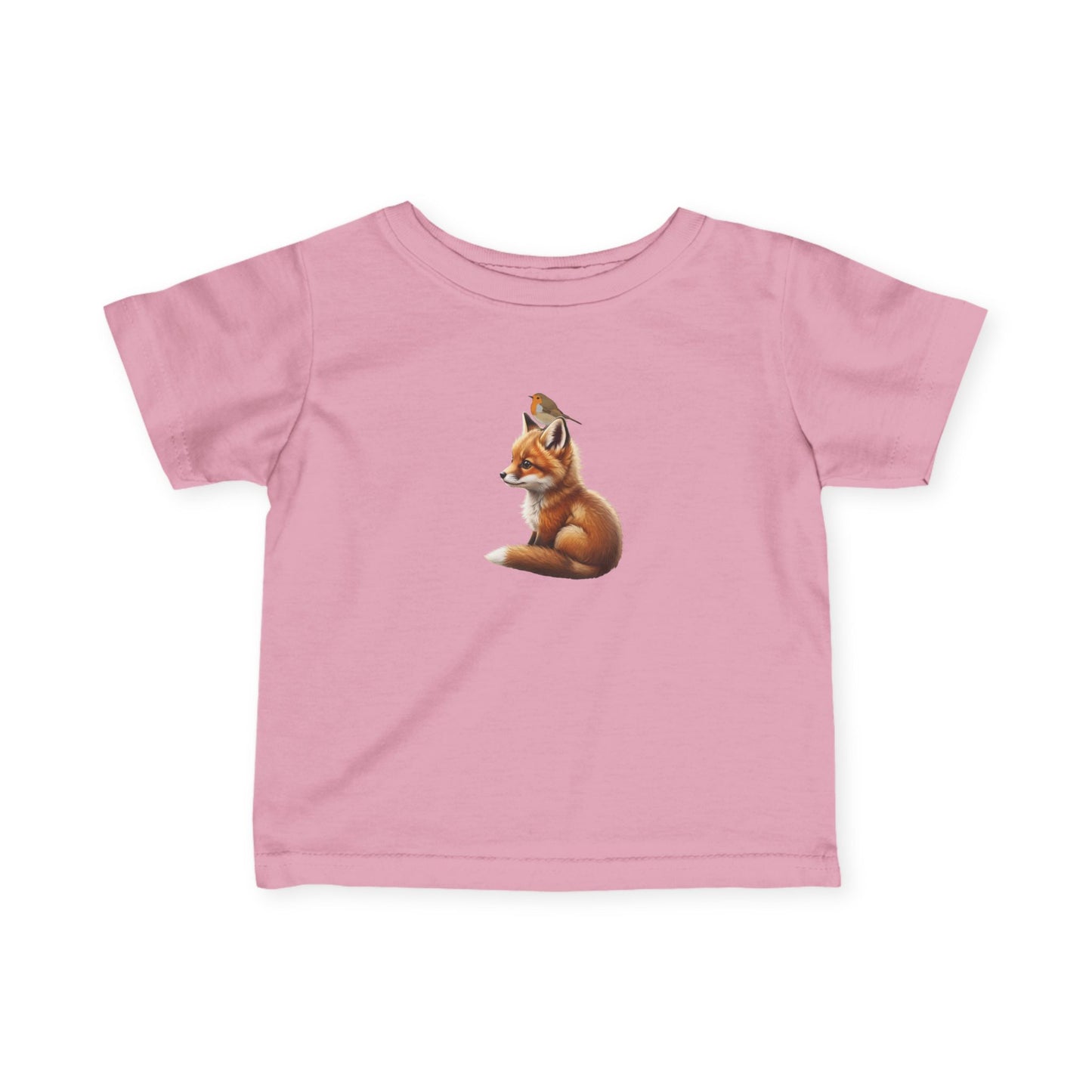 Fuchs mit Rotkehlchen Baby T-Shirt Süßes Tiermotiv