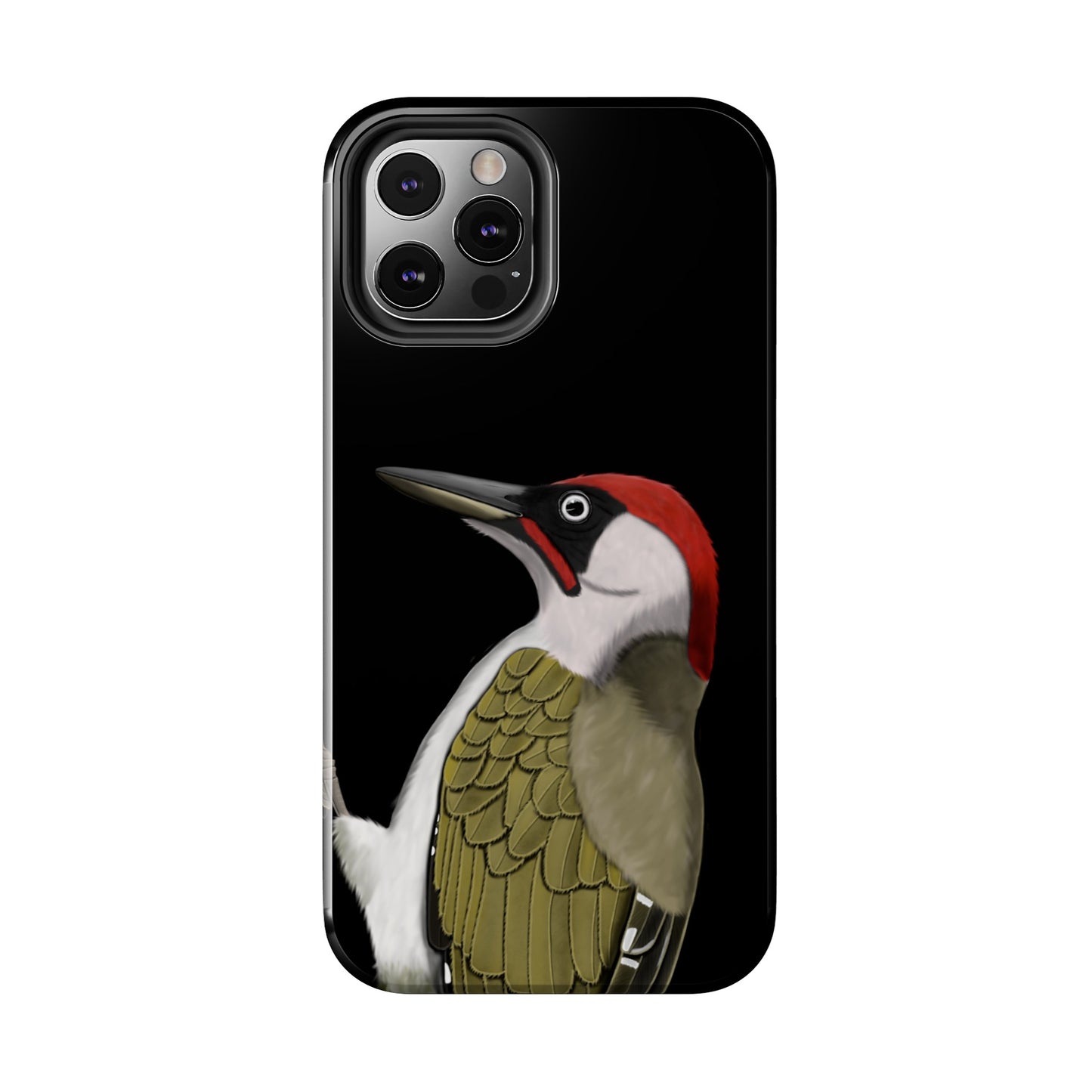 Green Woodpecker Bird Art Tough Phone Case Black