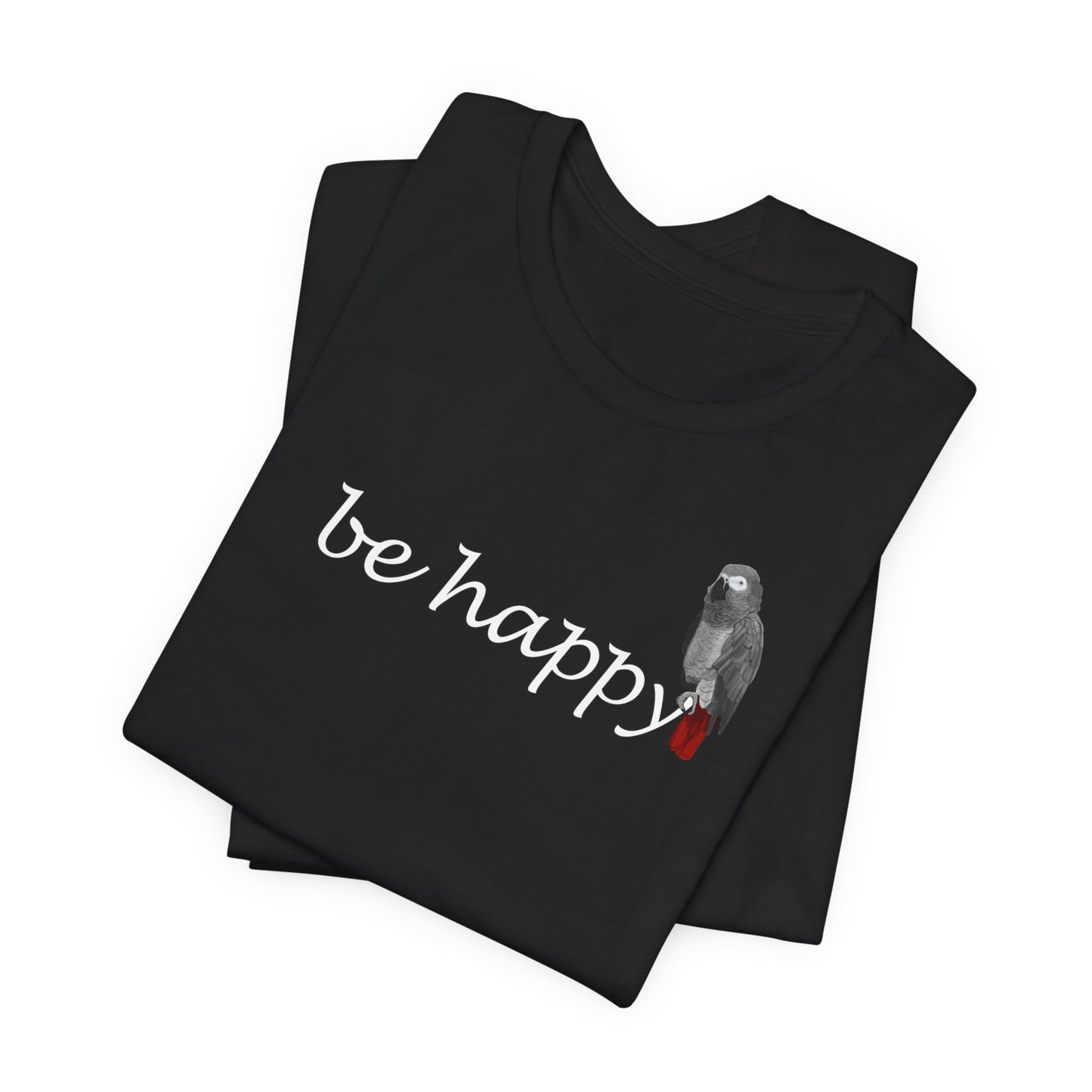 Graupapagei Be Happy Vogel T-Shirt für Vogelfreunde
