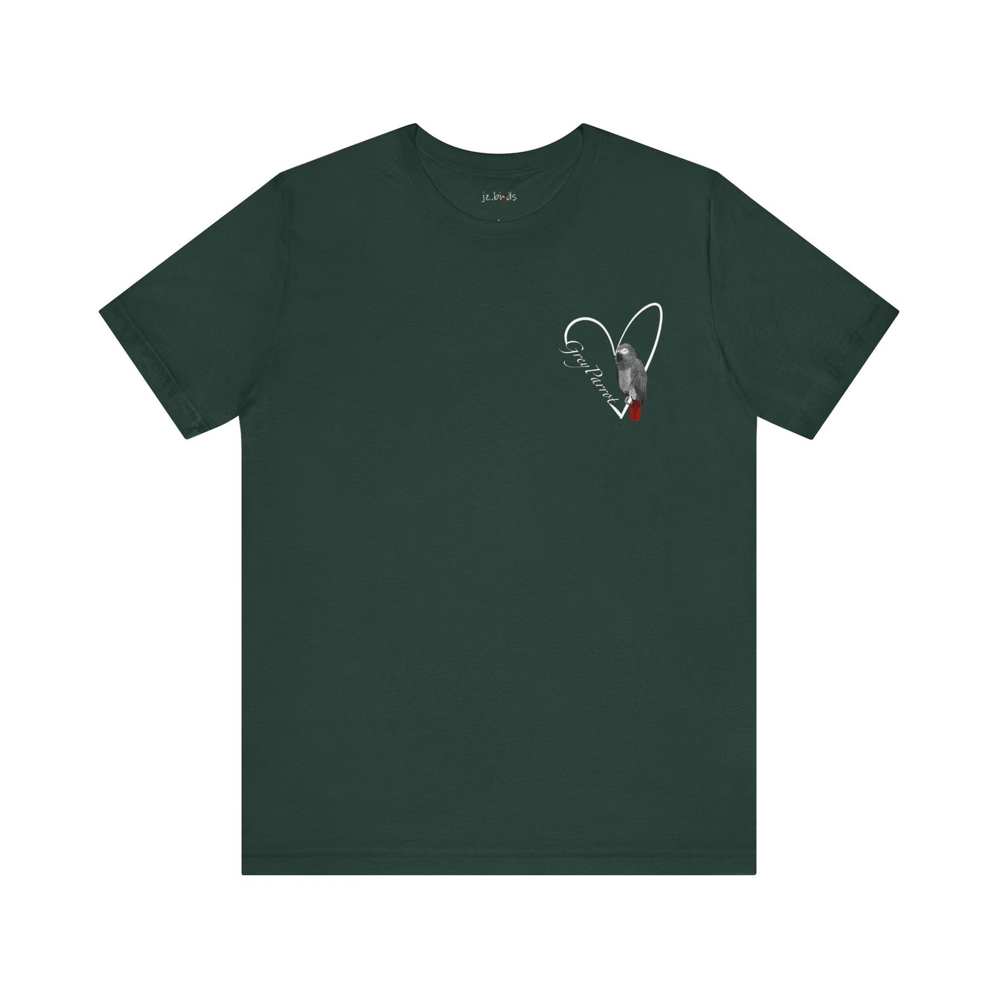 Grey Parrot Heart Birdwatcher Bird T-Shirt