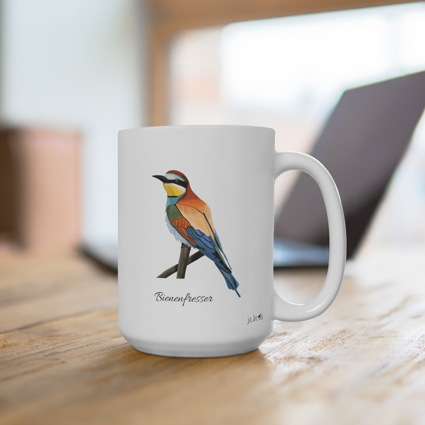 Bienenfresser Vogel Tasse Weiß für Vogelbeobachter