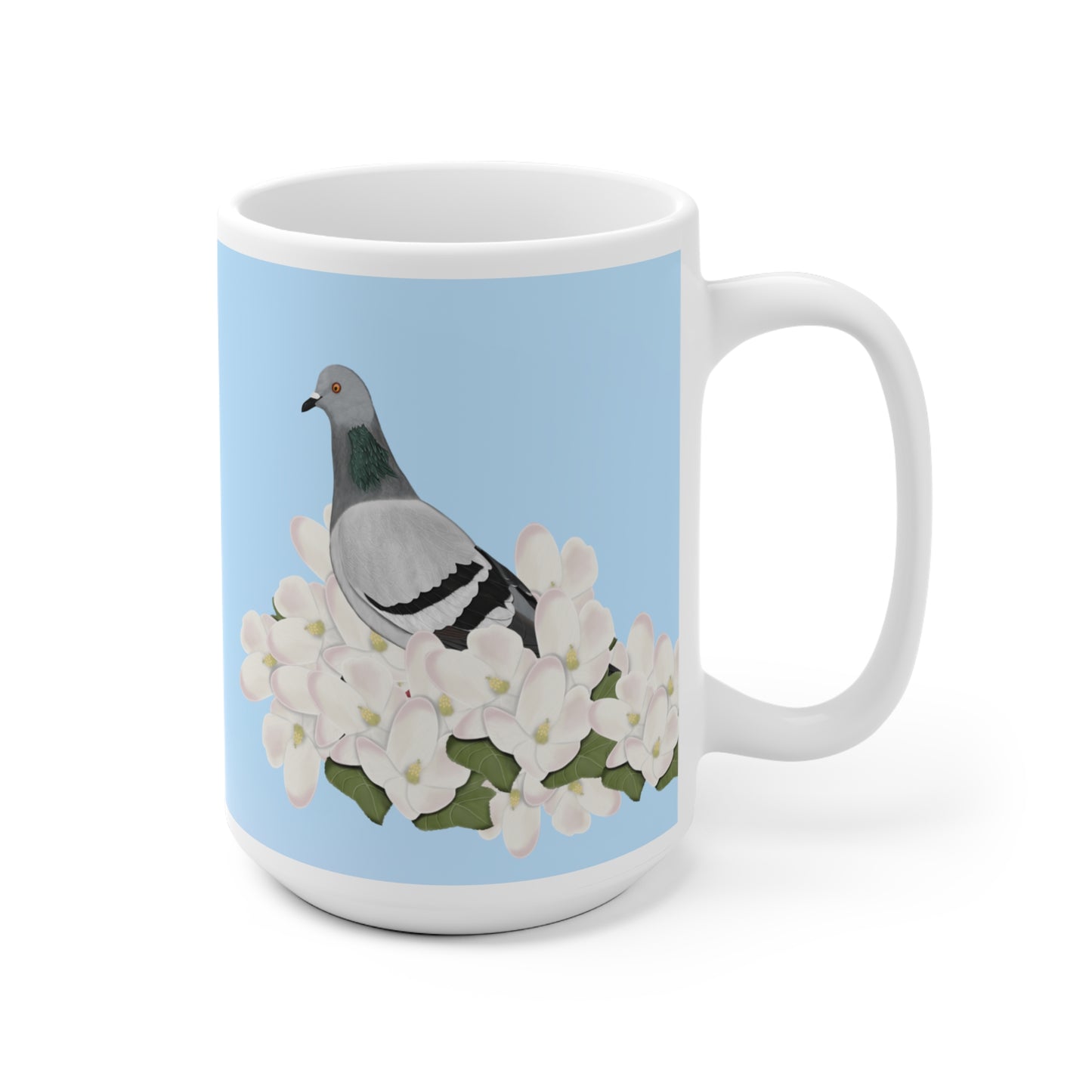 Taube mit Apfelblüten im Frühling Vogel Tasse für Vogelfreunde