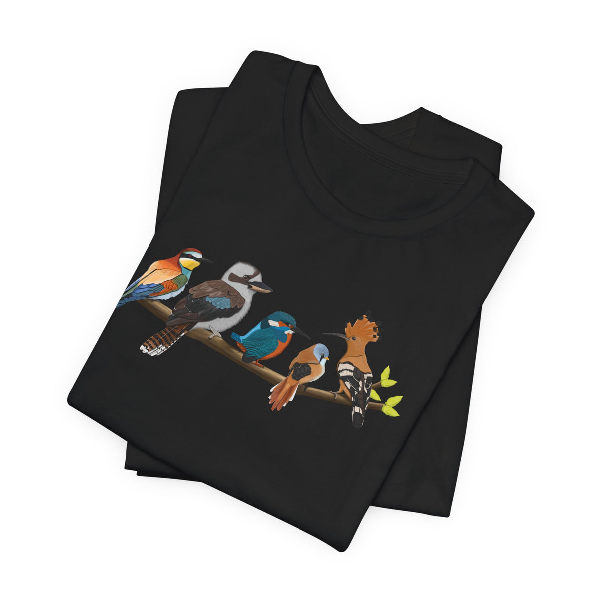 Vögel auf einem Ast T-Shirt Wiedehopf Kookaburra Eisvogel Vogel Singvogel