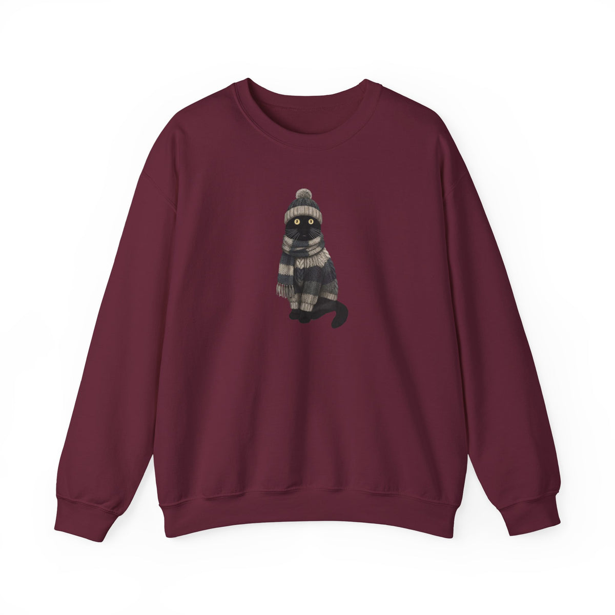 Cat Winter Sweatshirt | Lover Crewneck Unisex Wearing Knit Gift – Animal