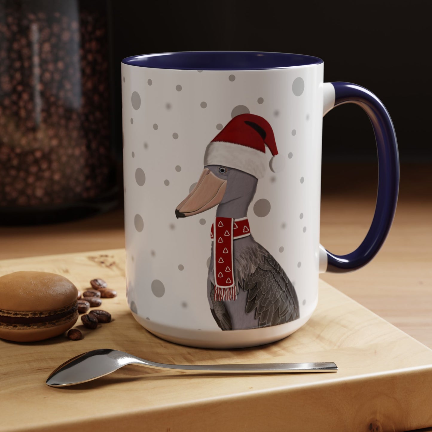 ハシビロコウのクリスマスバードコーヒーマグ