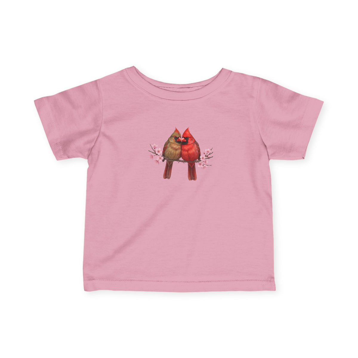 Cardinals on a Branch Cute Bird Baby & Toddler Fine Jersey T-Shirt