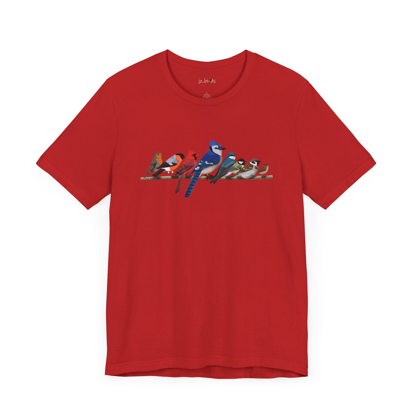 Blue Jay Cardinal Robin Garden Birds on a Branch Birding & Birdwatching Bird T-Shirt