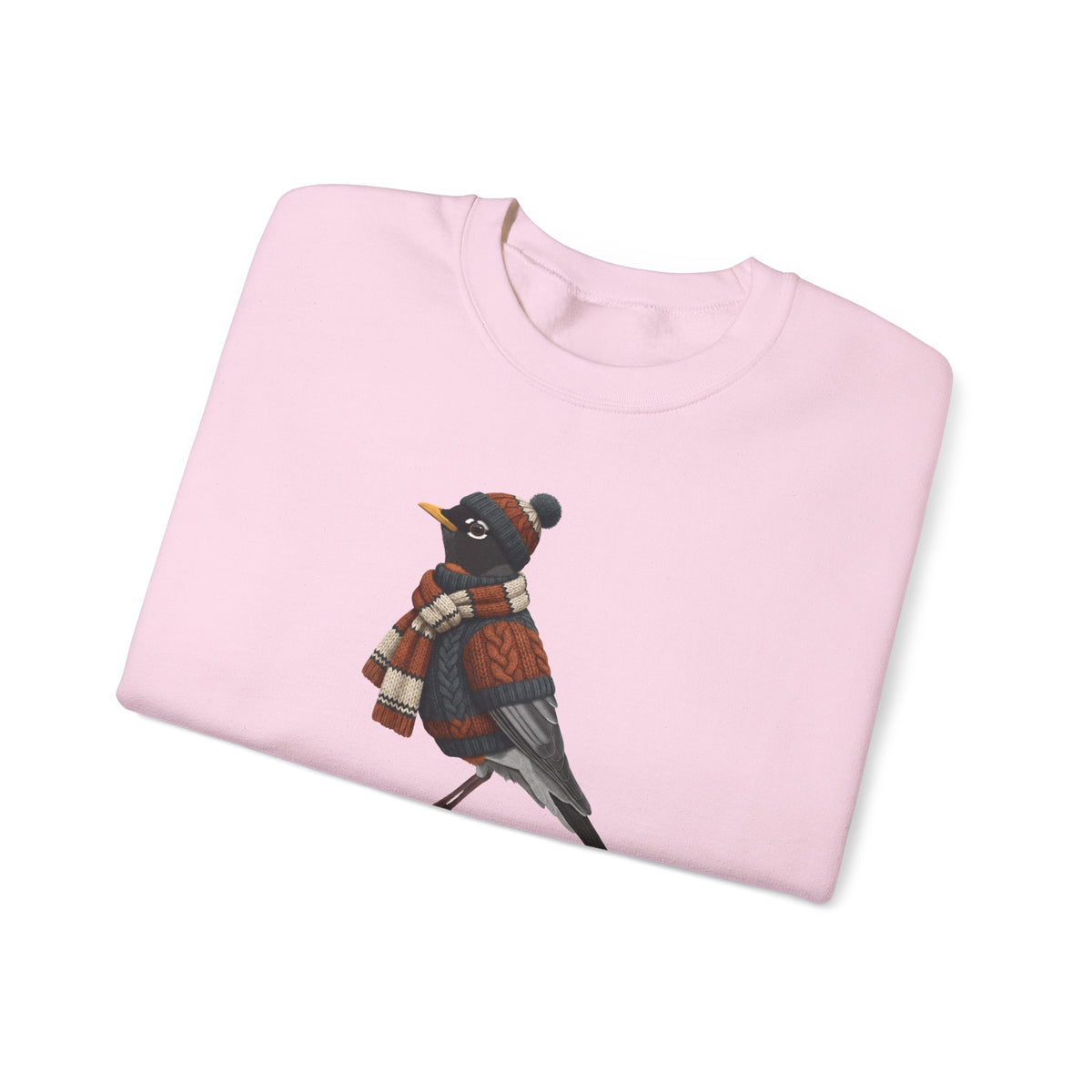 American Robin Winter Sweatshirt | Bird Watcher Crewneck | Unisex Songbirds Wearing Knit Gift for Bird Lovers