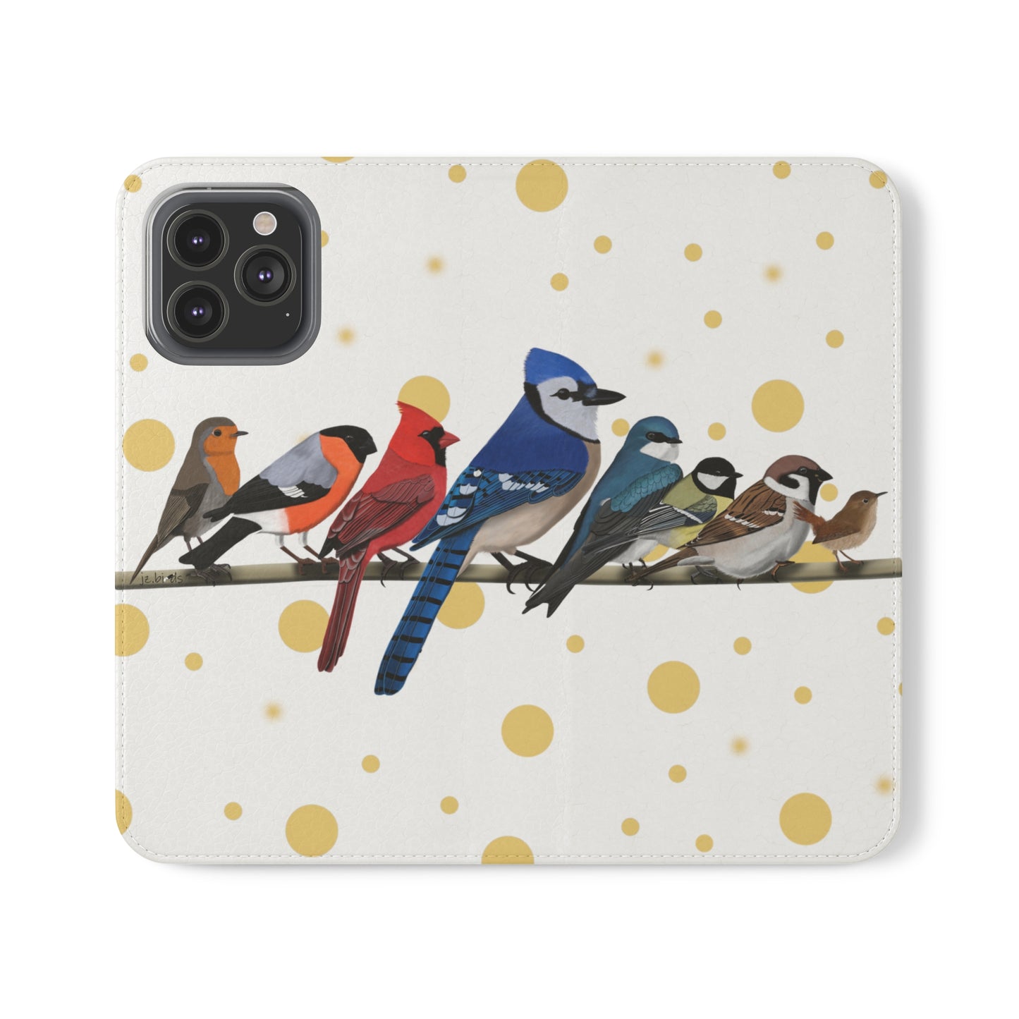 Garden Birds Blue Jay Cardinal Bullfinch Wren Bird Art Phone Flip Case