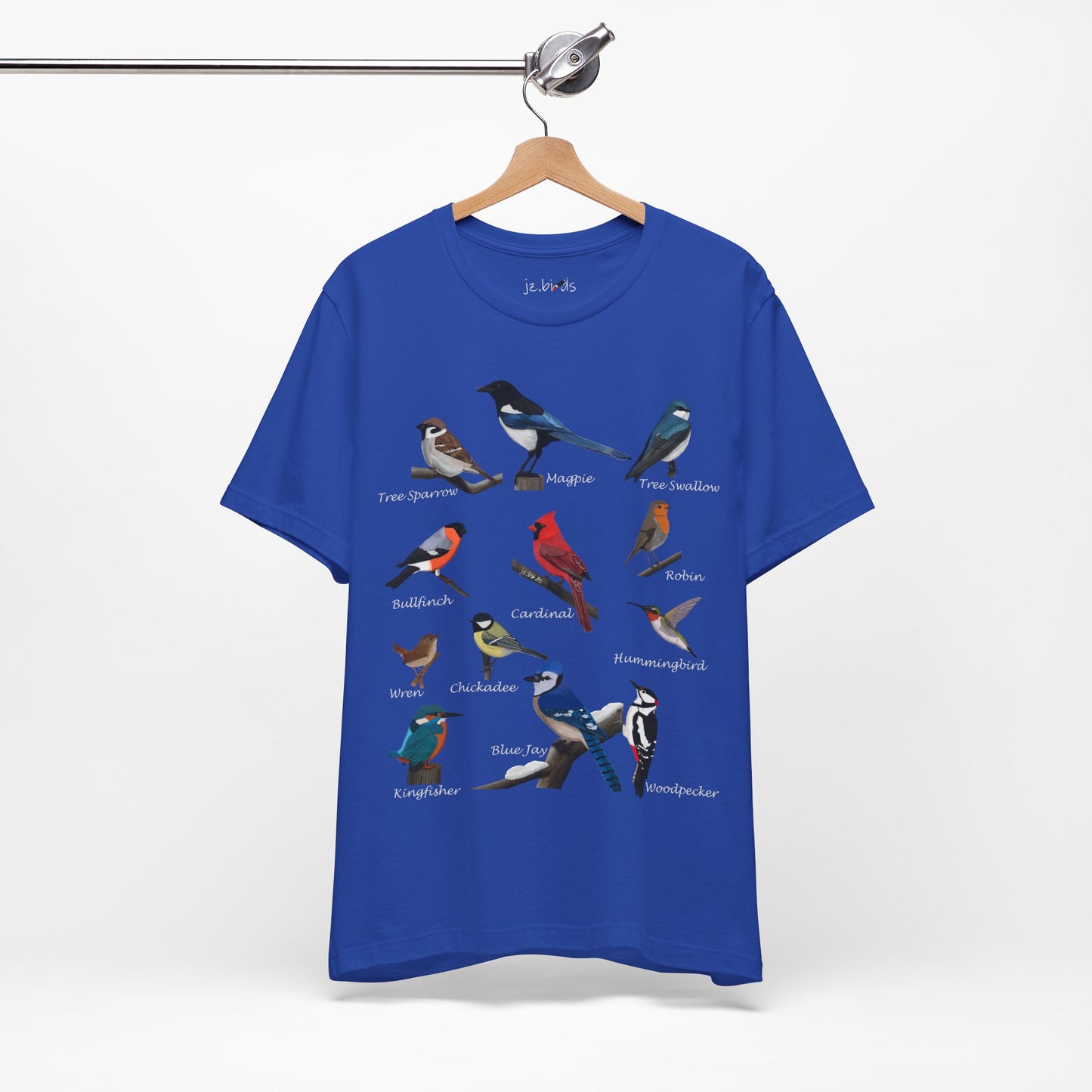 Garden Birds Blue Jay Cardinal Robin Chickadee Birding & Birdwatching Bird T-Shirt