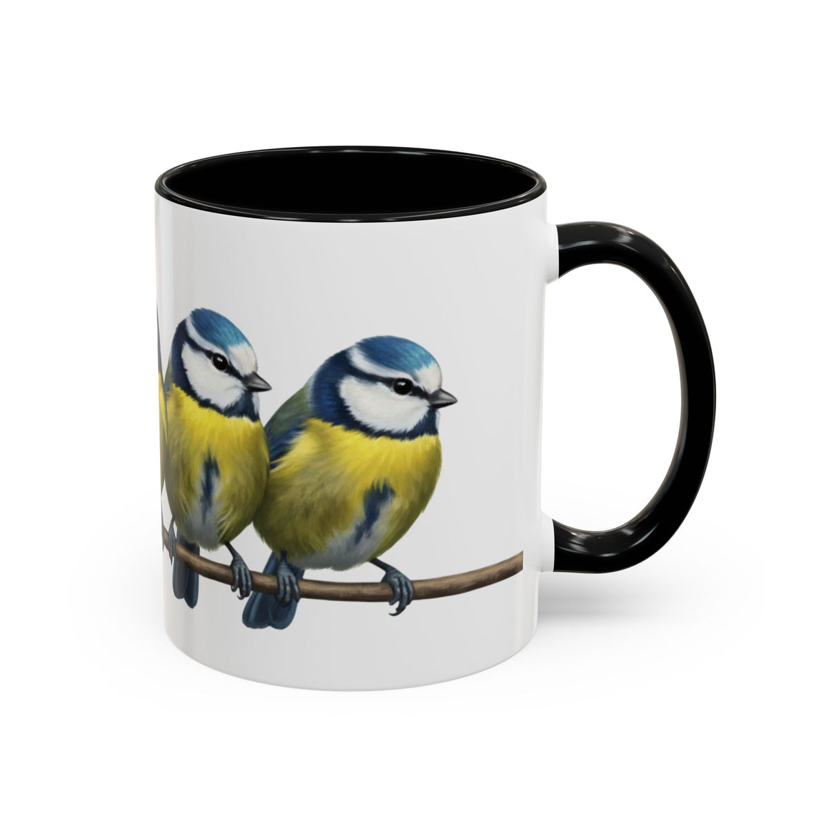 Blue Titmice on a Branch Ceramic Bird Coffee Mug – Custom Gift for Watchers – 11oz, 15oz
