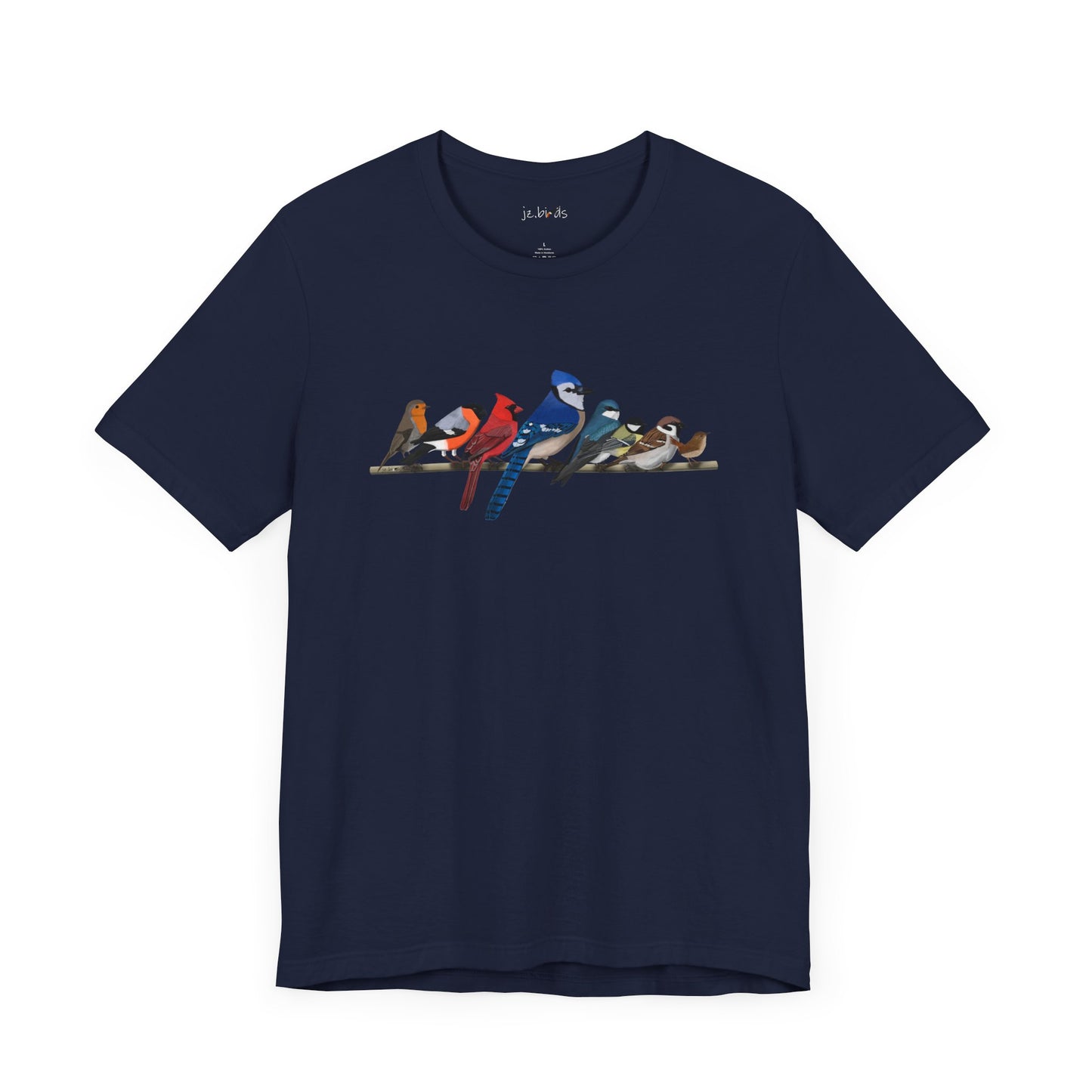 Blue Jay Cardinal Robin Garden Birds on a Branch Birding & Birdwatching Bird T-Shirt
