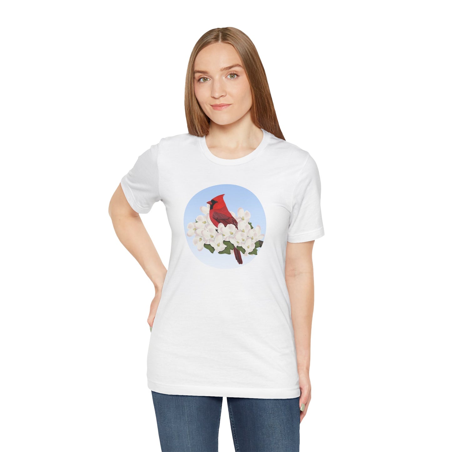 Cardinal and Spring Apple Blossoms Bird T-Shirt
