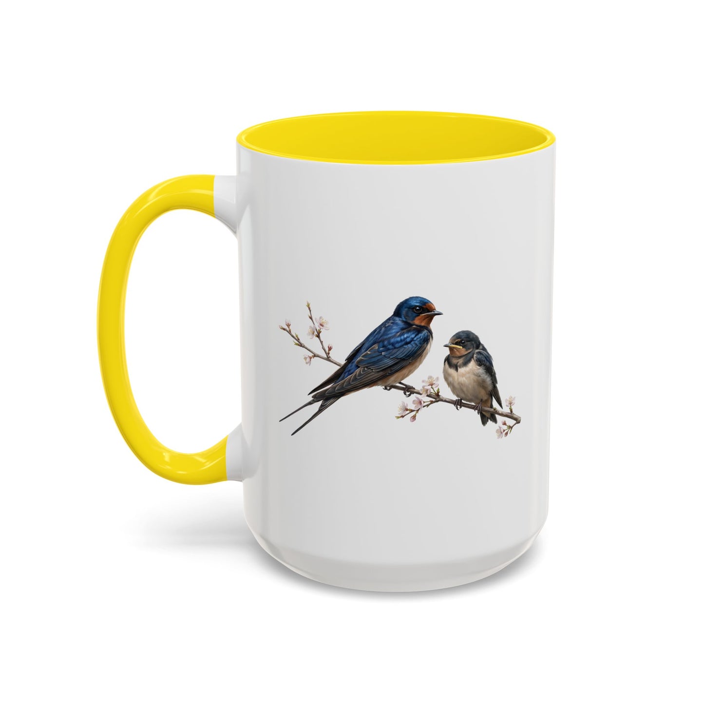 Barn Swallow & Fledgling Two-Tone Mug | Spring Bird Lover Gift