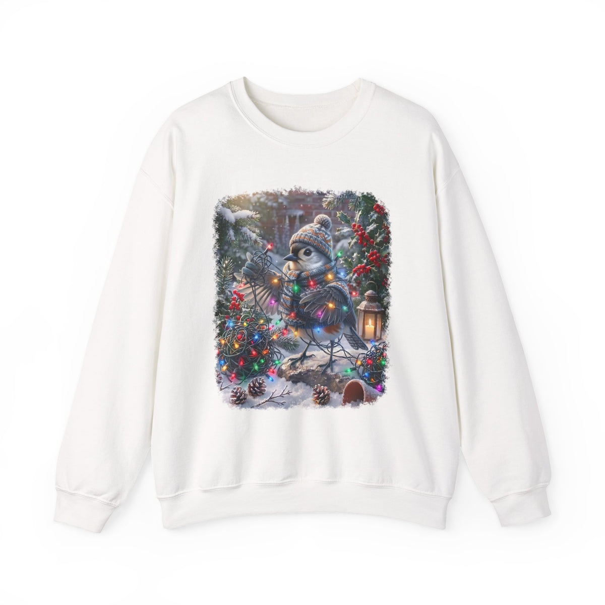 Tufted Titmouse Christmas Sweatshirt – Tangled Lights Winter Crewneck