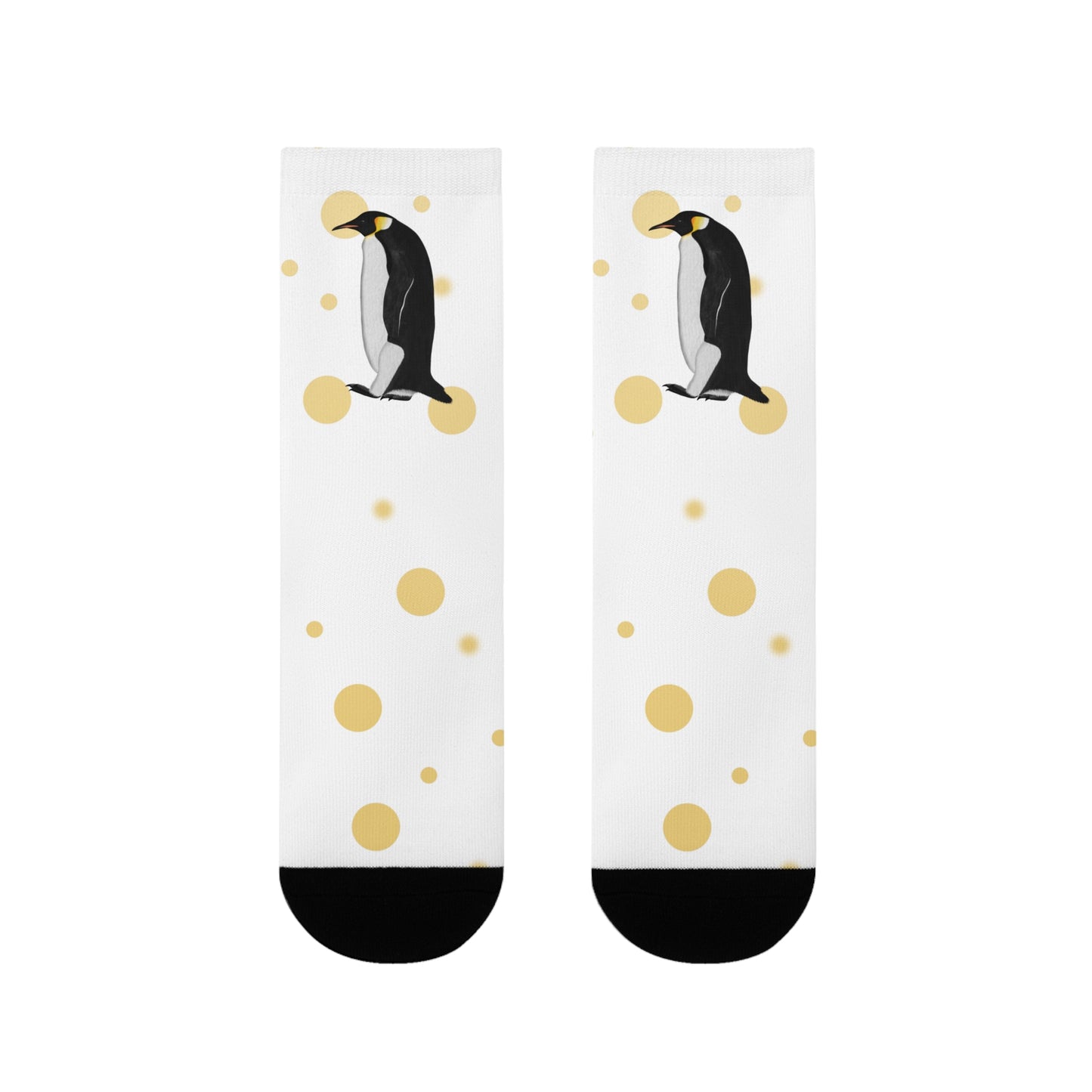 Pinguin Vogel Socken mit Goldenen Punkten für Vogelfreunde & Vogelbeobachter Weiß