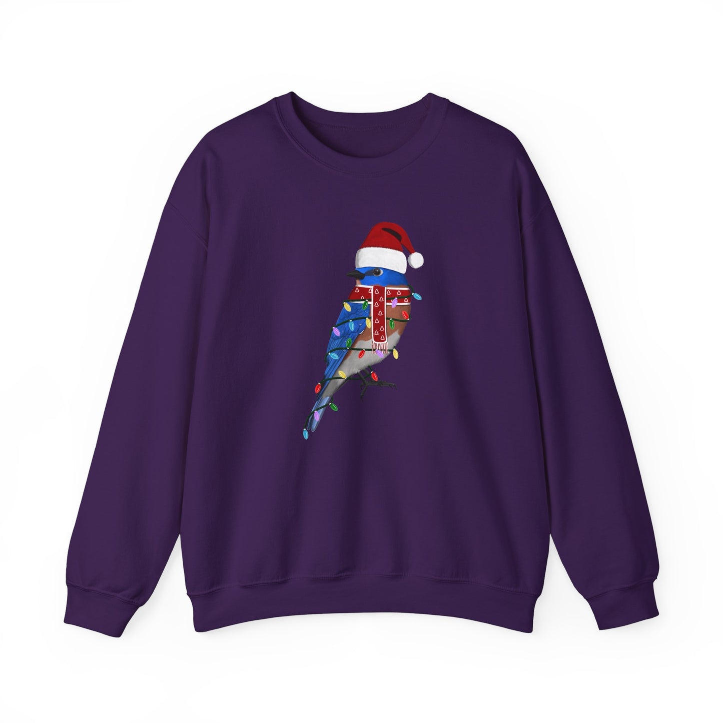 Bluebird with Fairy Lights Santa Claus Christmas Bird Sweatshirt