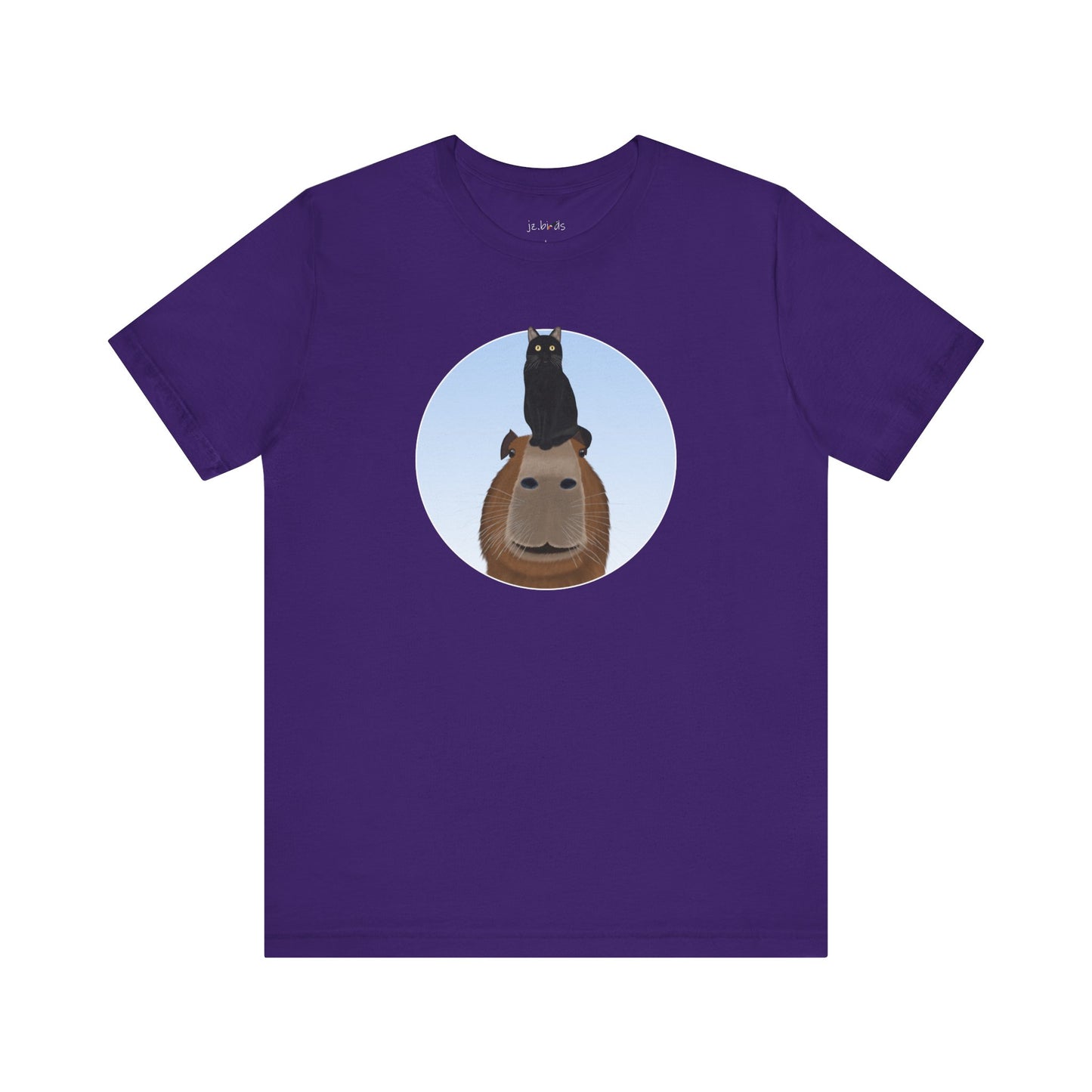Capybara with Friendly Black Cat Funny T-Shirt