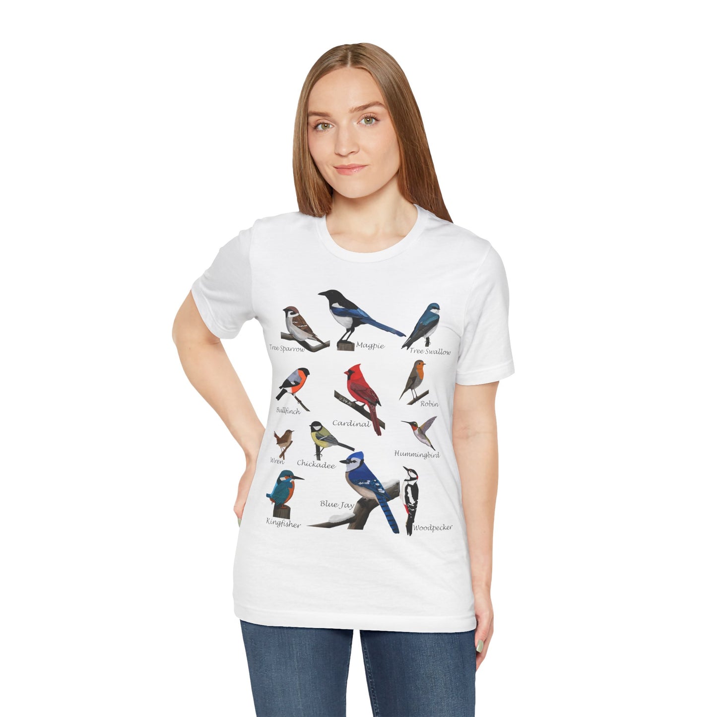 Garden Birds Blue Jay Cardinal Robin Chickadee Birding & Birdwatching Bird T-Shirt